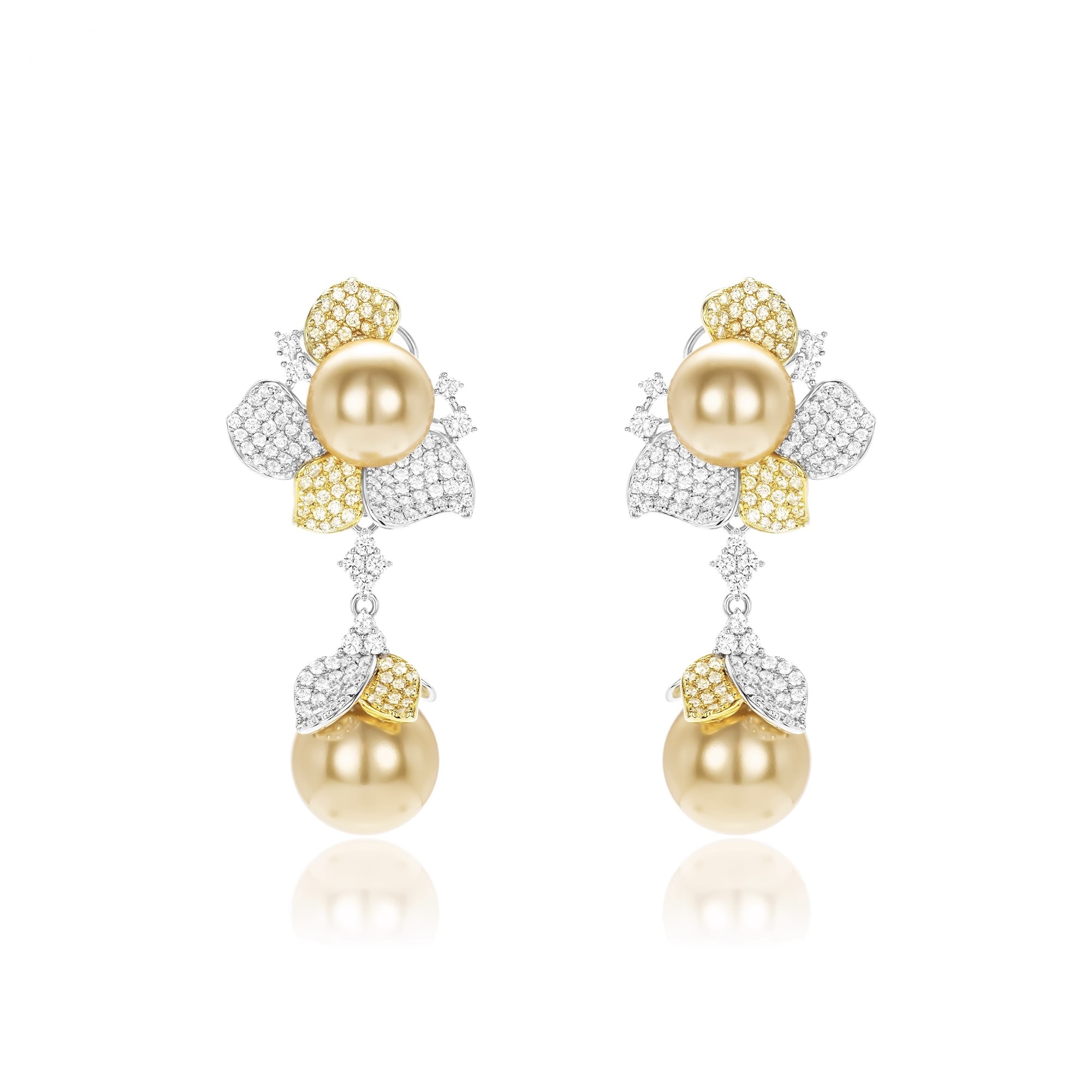 時尚雙金珠耳釘女仿珍珠耳飾 925銀耳飾