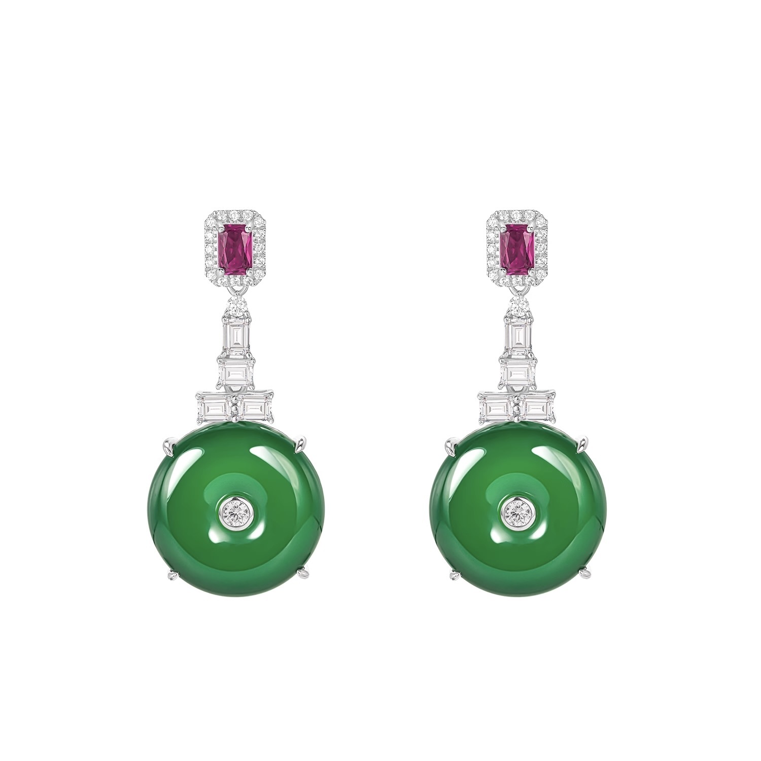 帝王綠平安扣耳環 925銀耳環