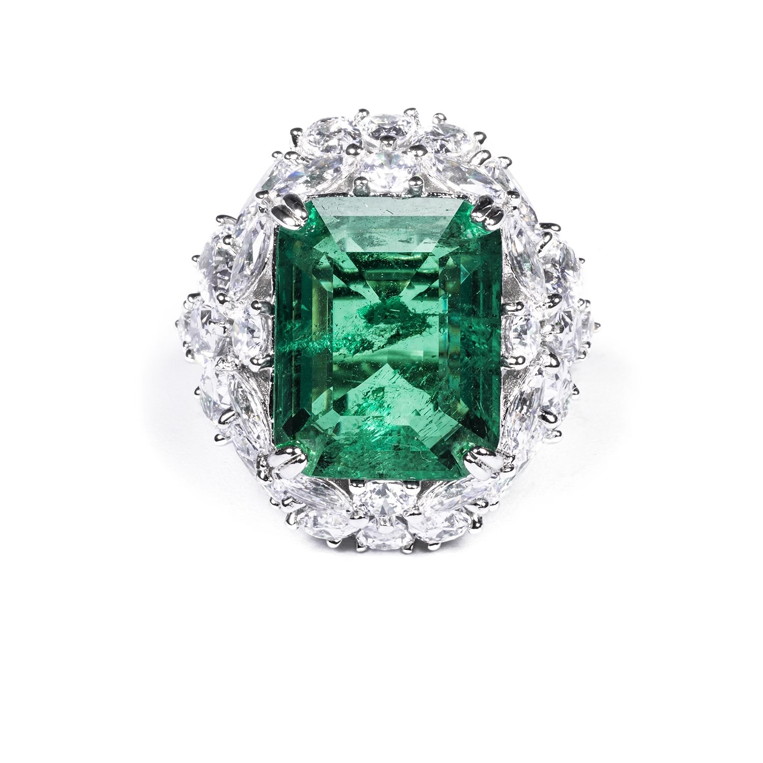 木佐綠合成鋯石戒指 925銀戒指