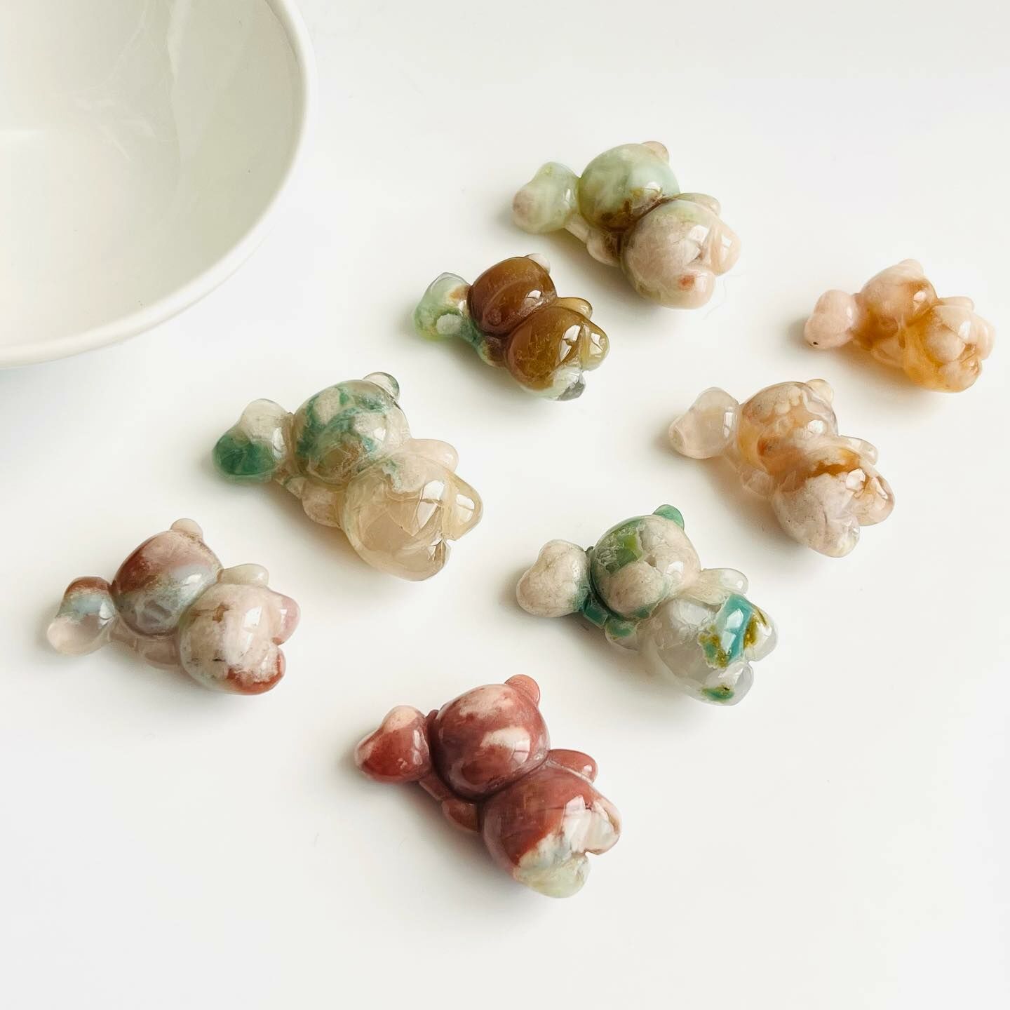 [原石] 綠櫻花瑪瑙 熊