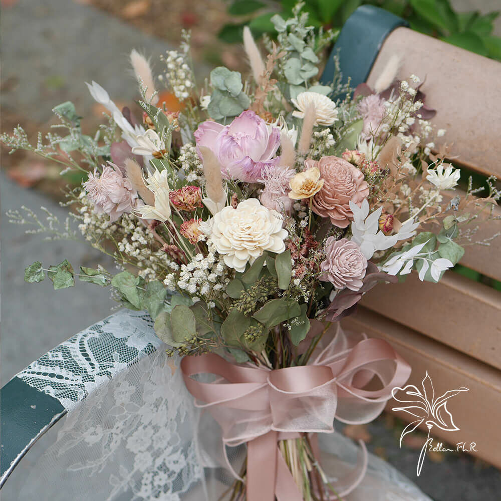 【春光燦爛】全乾燥中型捧花-香芋紫