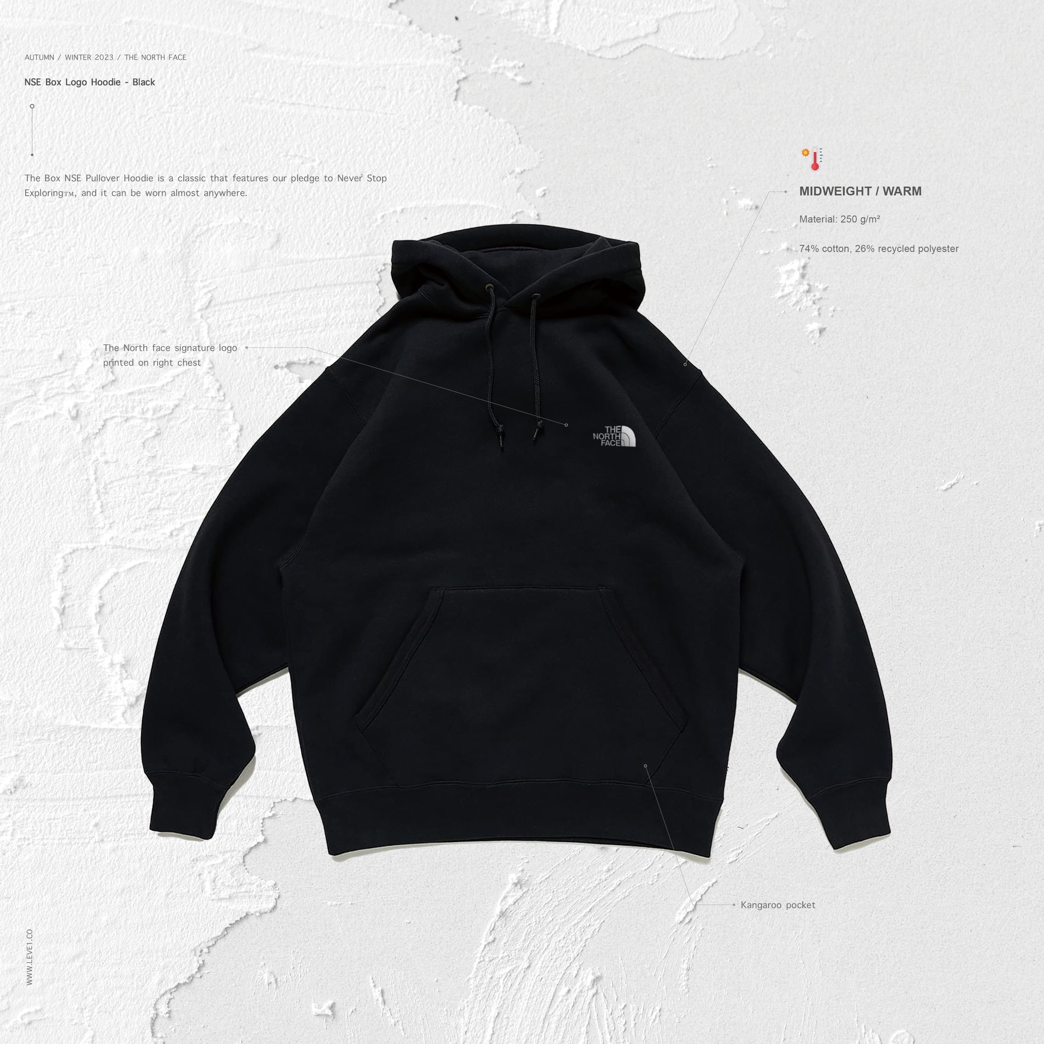 THE NORTH FACE - NSE Box Logo Hoodie - Black