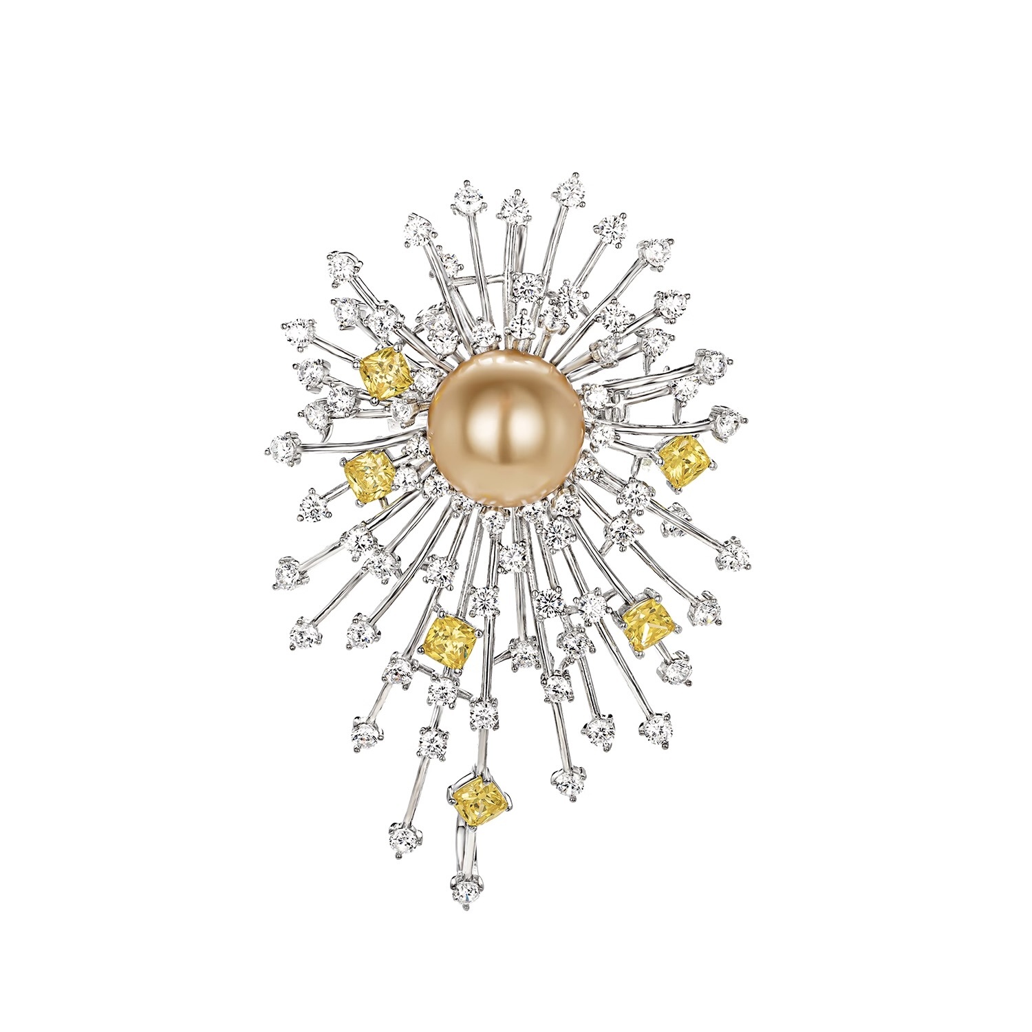 豔陽高照金珠胸針 925銀胸針