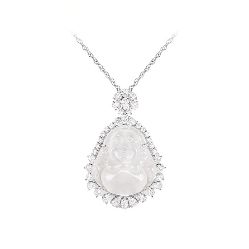 白色佛公項鍊 925銀胸針