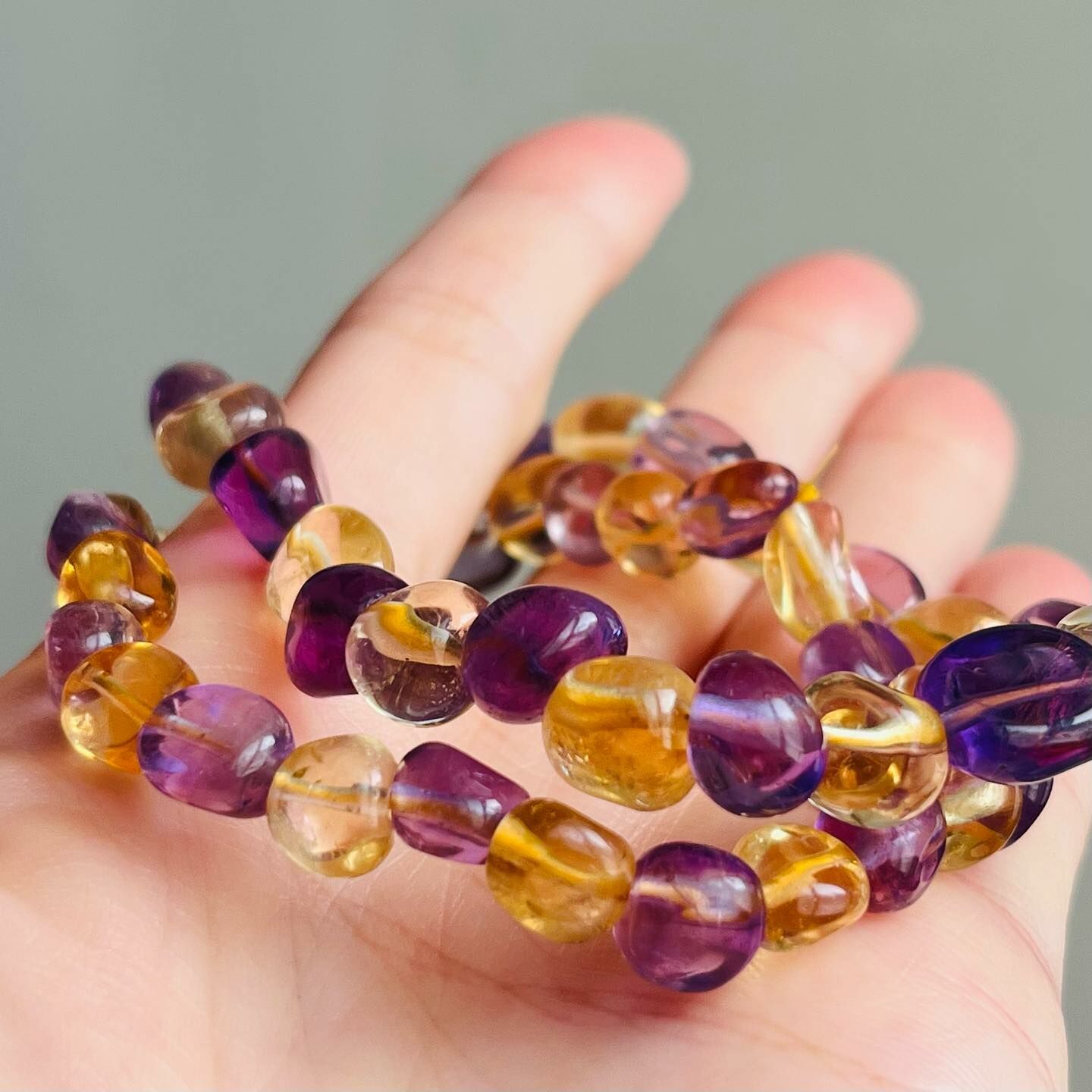 [原石] 紫黃晶 水晶手串
