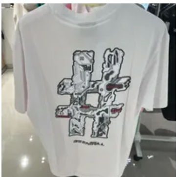 [S] BEENTRILL GUNDAM HASHTAG LOOSE FIT SHORT SLEEVE T-SHIRT,OFF WHITE, BA232TS013-OF (SBT115)