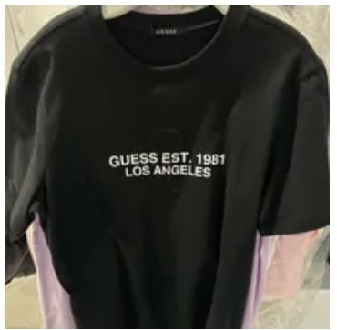 [S] GUESS UNISEX LETTERING LOGO SHORT SLEEVE T-SHIRT,BLACK, MN2K9490-BLK (SGU485)