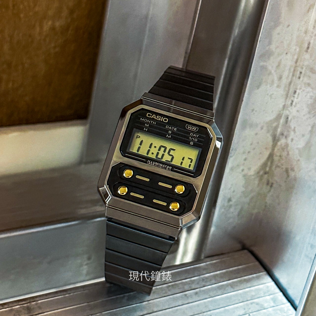 【CASIO 卡西歐】復古方型電子錶 A100WEGG-1A2 32.7mm 現代鐘錶