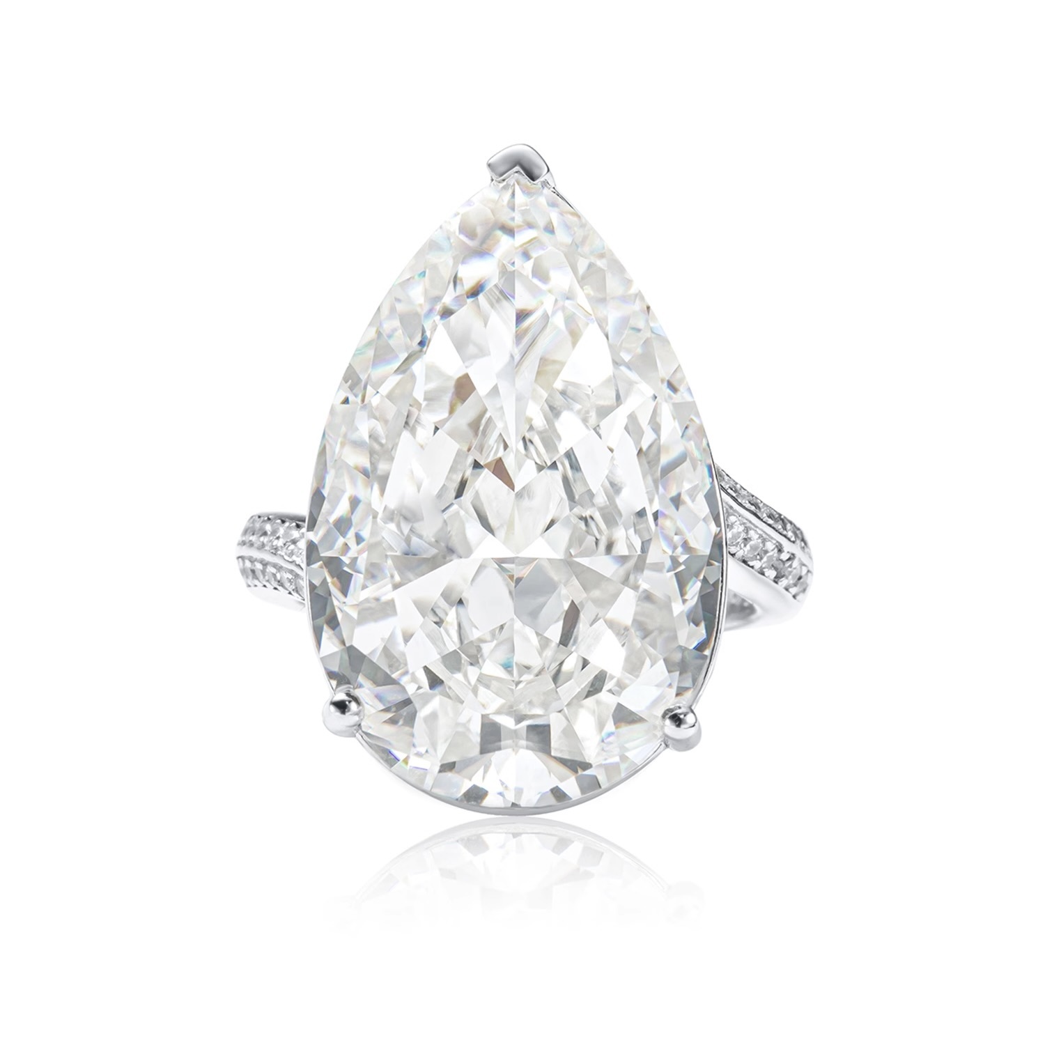 水滴戒指合成鋯石指環 925銀戒指