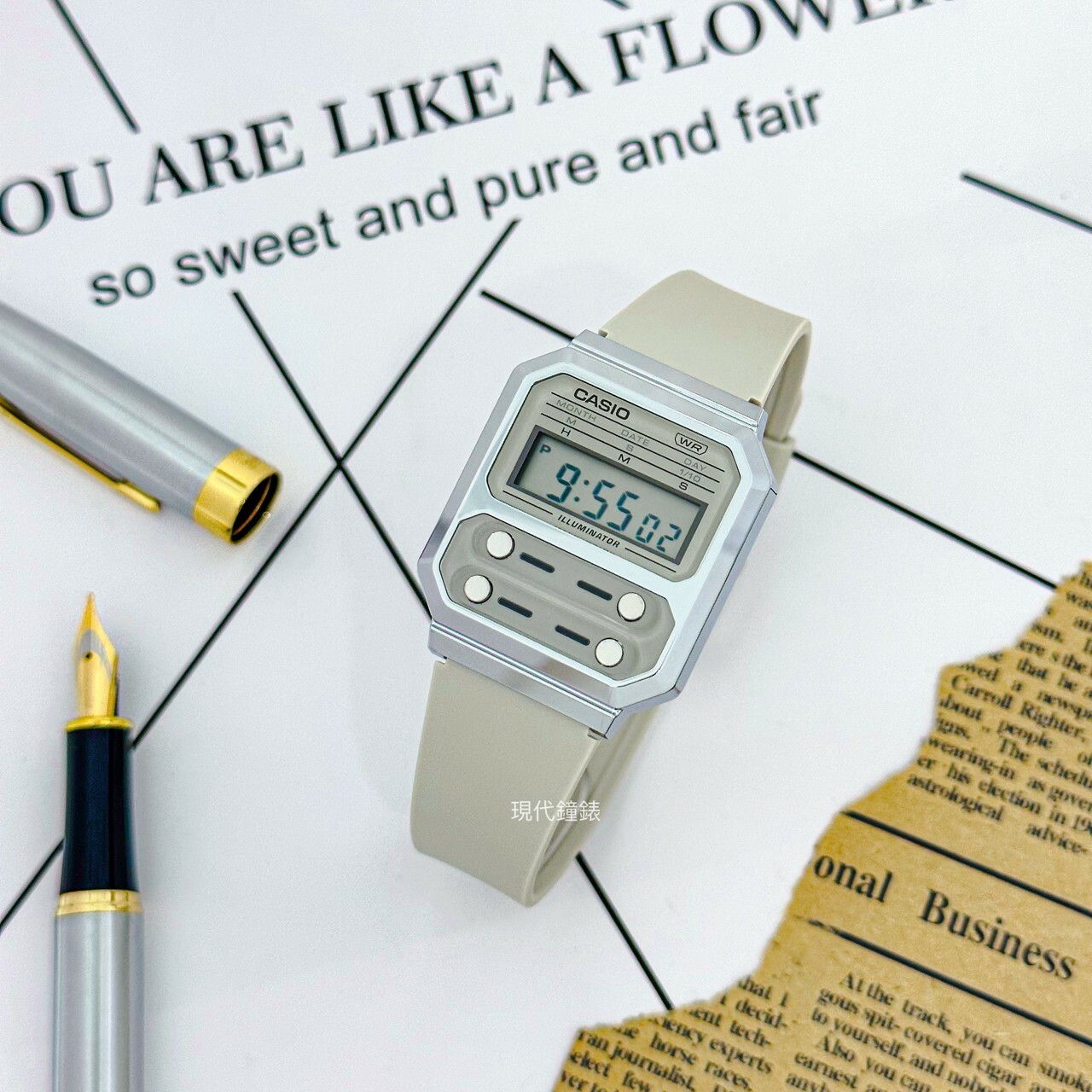 【CASIO 卡西歐】復古方型電子錶 A100WEF-8A 32.7mm 現代鐘錶