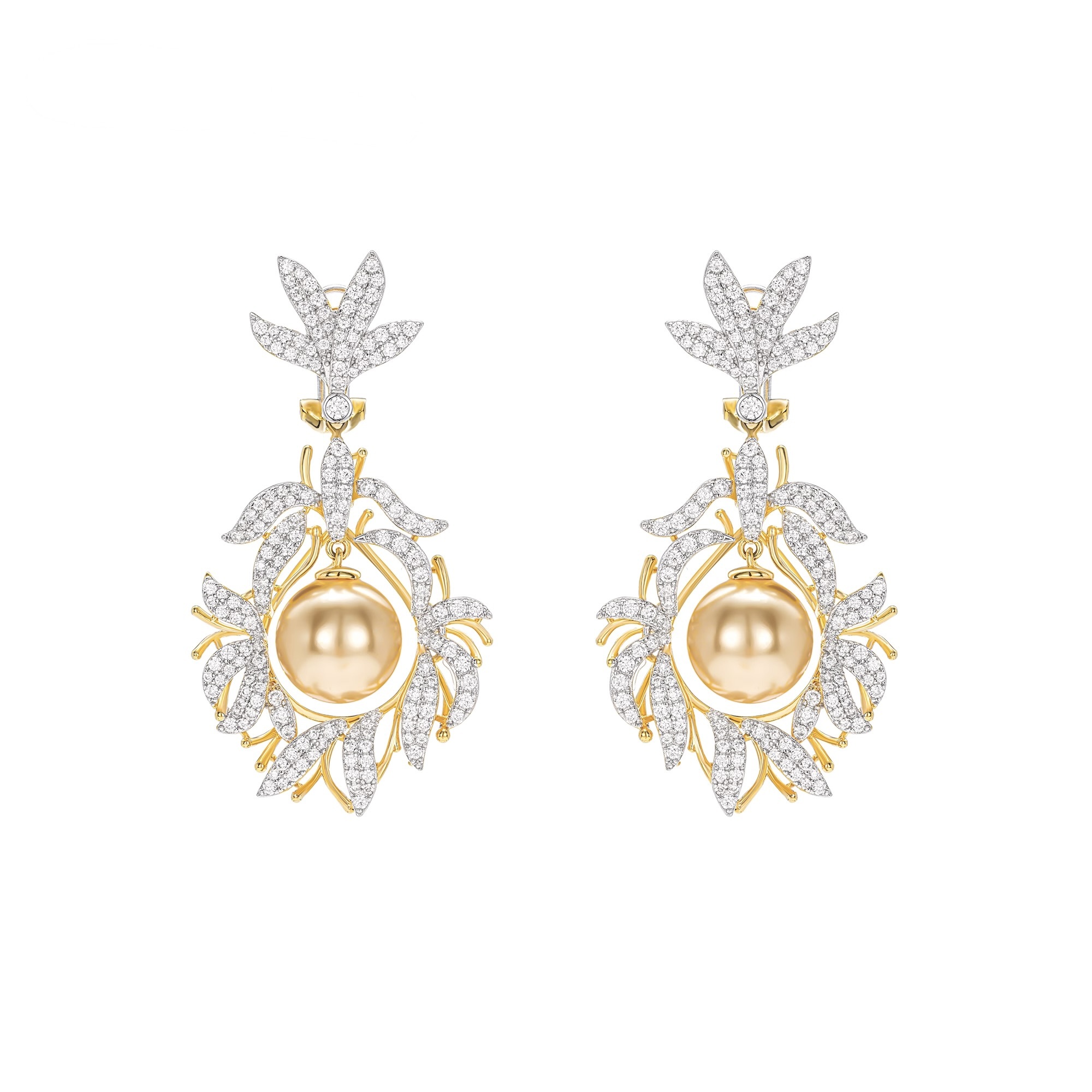 輕奢金珠耳釘女仿珍珠耳飾 925銀耳飾