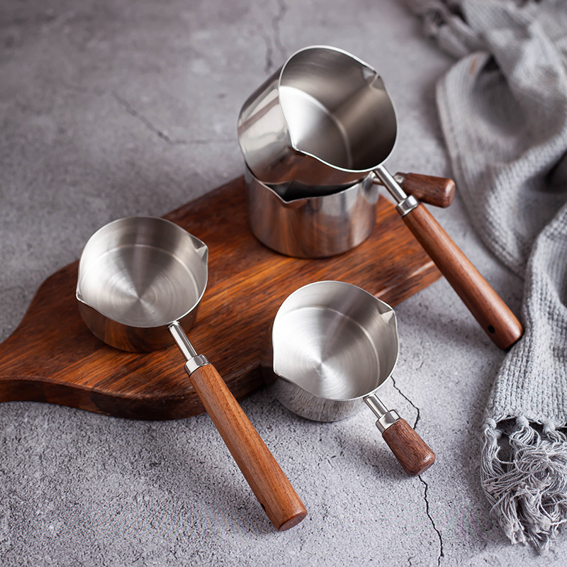 《3327》簡約304不鏽鋼帶嘴木柄量匙