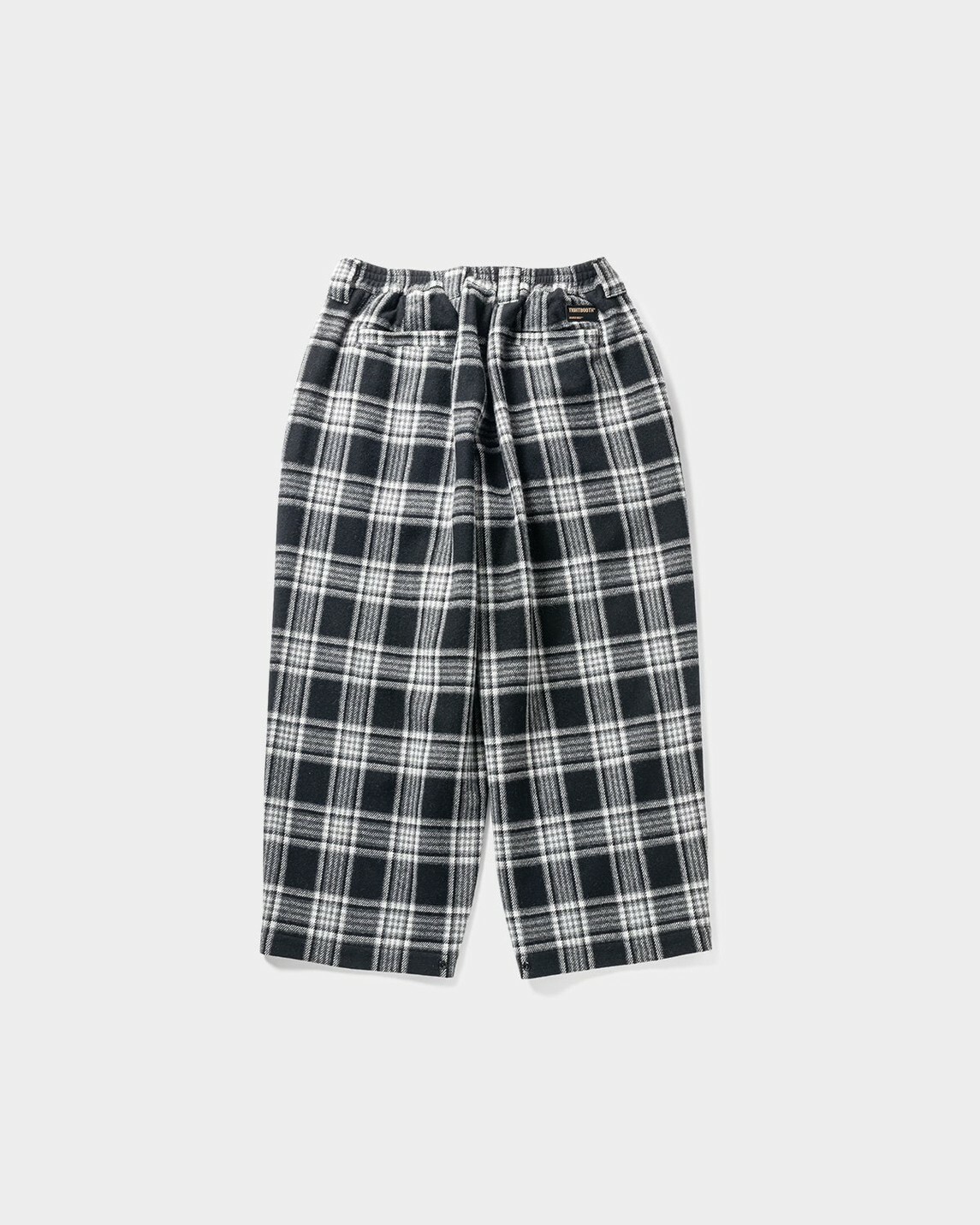 TIGHTBOOTH - PLAID FLANNEL BAGGY SLACKS / BLACK