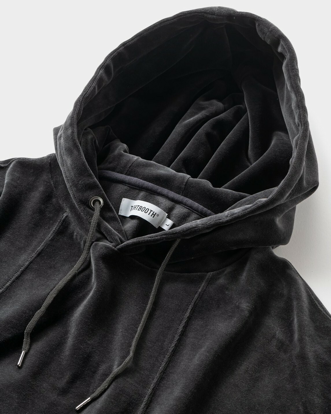 TIGHTBOOTH - VELOUR HOODIE / CHARCOAL