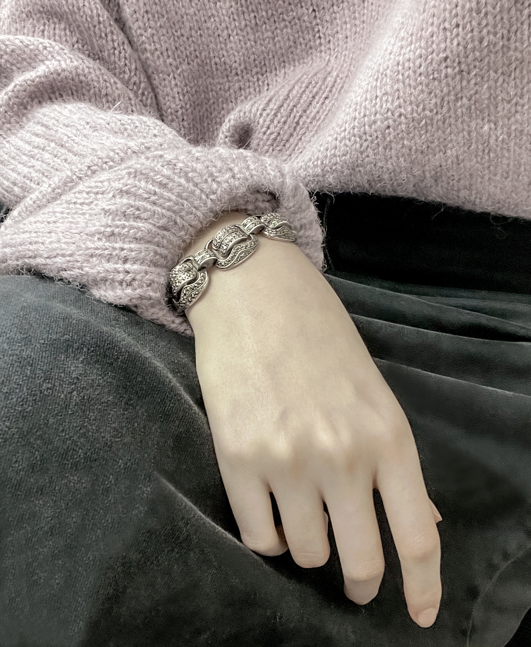 大器寬版馬克賽石手鍊