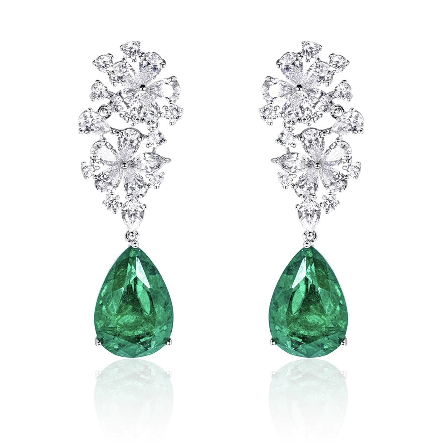 神秘花園系列木佐綠墜飾耳釘  925銀耳釘