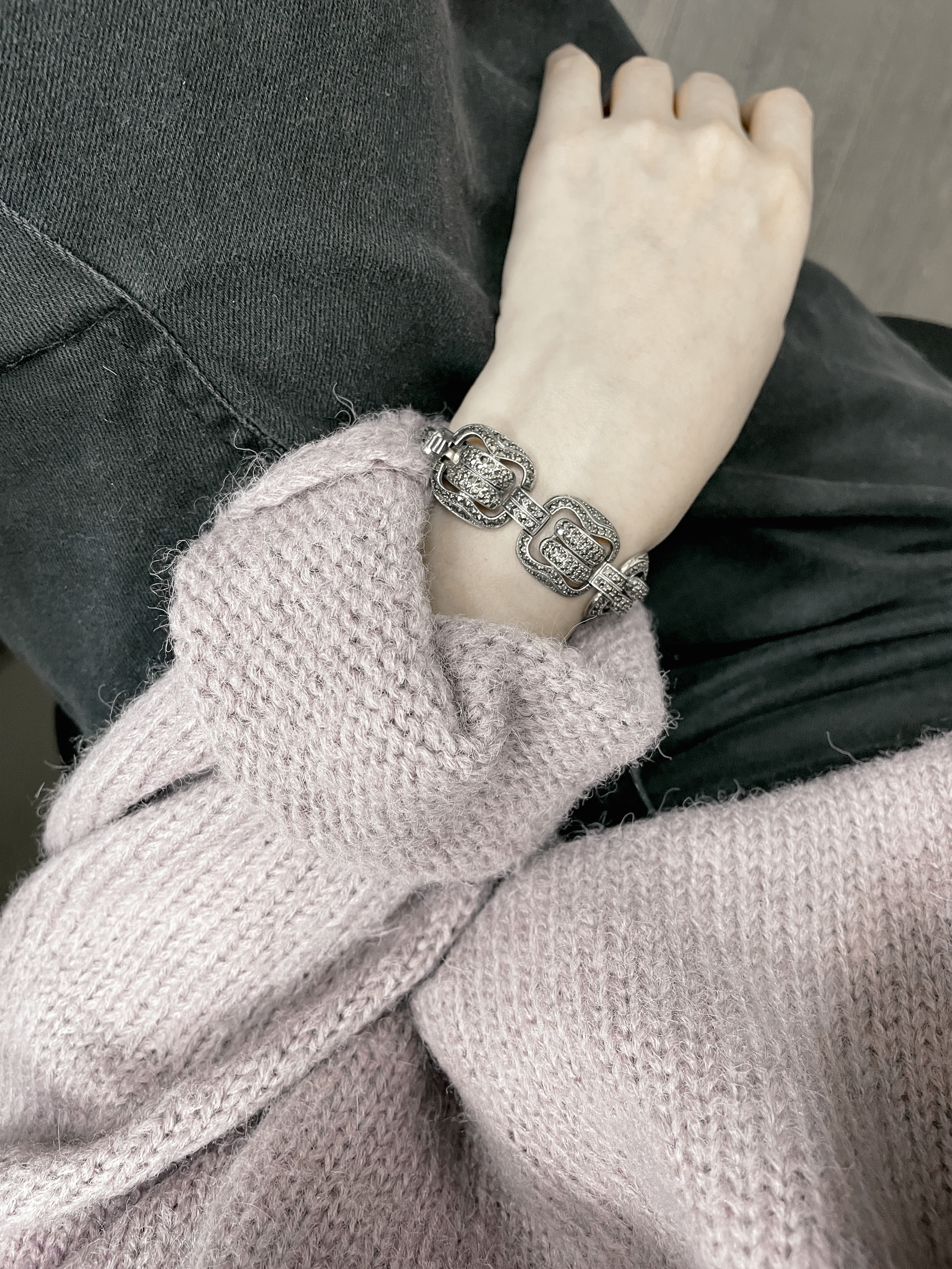 大器寬版馬克賽石手鍊