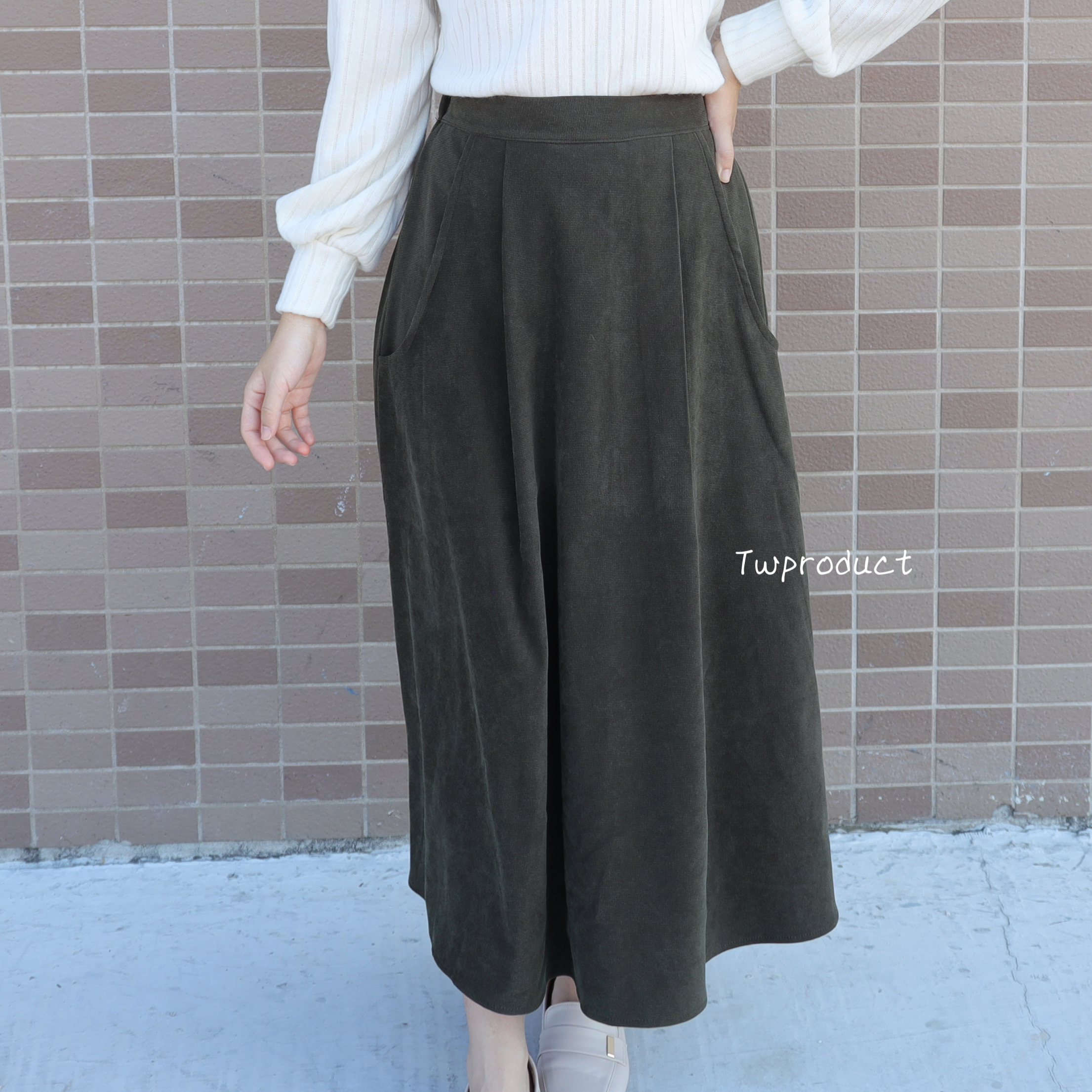 ||skl231|| 隨意感口袋秋冬傘長裙