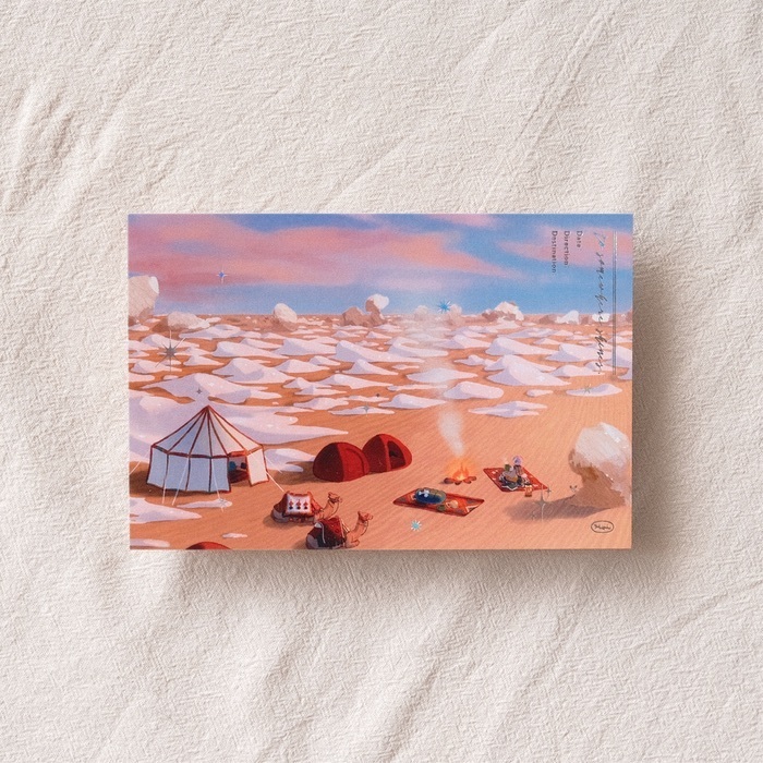 Hoi ホーイ｜燙金明信片｜撒哈拉沙漠