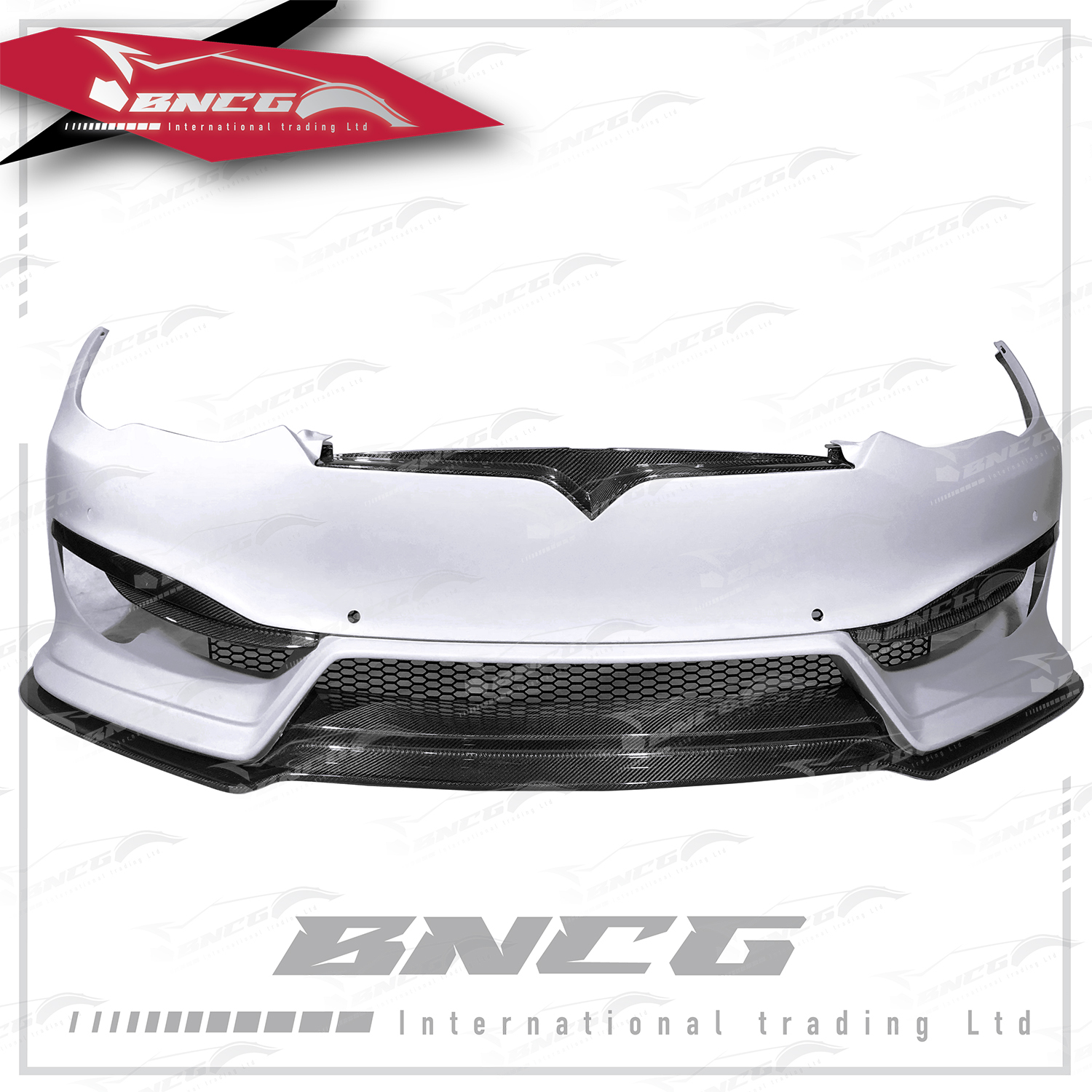 特斯拉 Tesla Model S 改裝 卡夢 碳纖維 外觀件 空力套件 PRIOR DESIGN款 前保桿 前下巴