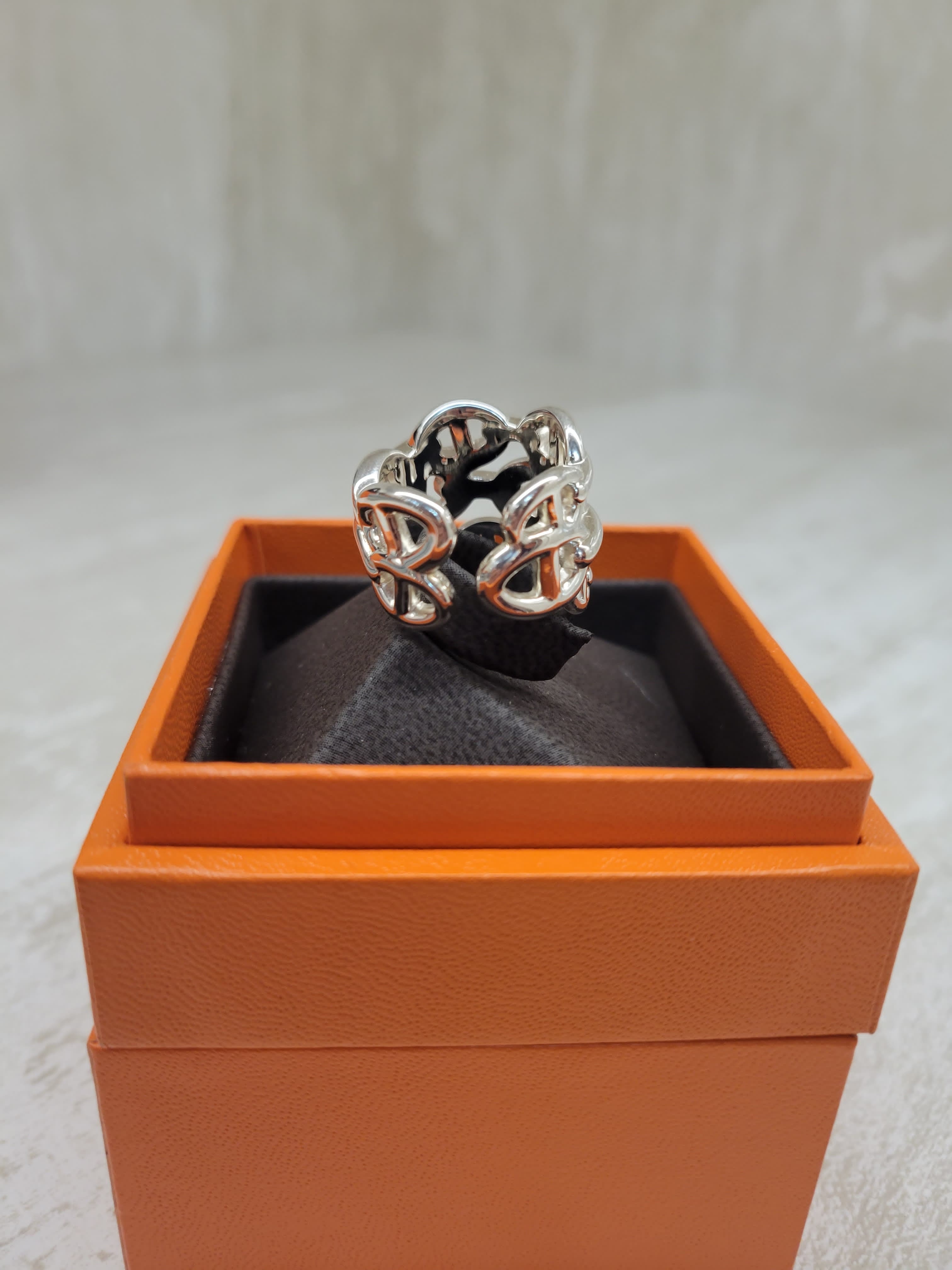 Hermes 925 Chaine d'ancre Enchainee ring 純銀豬鼻 粗戒指款