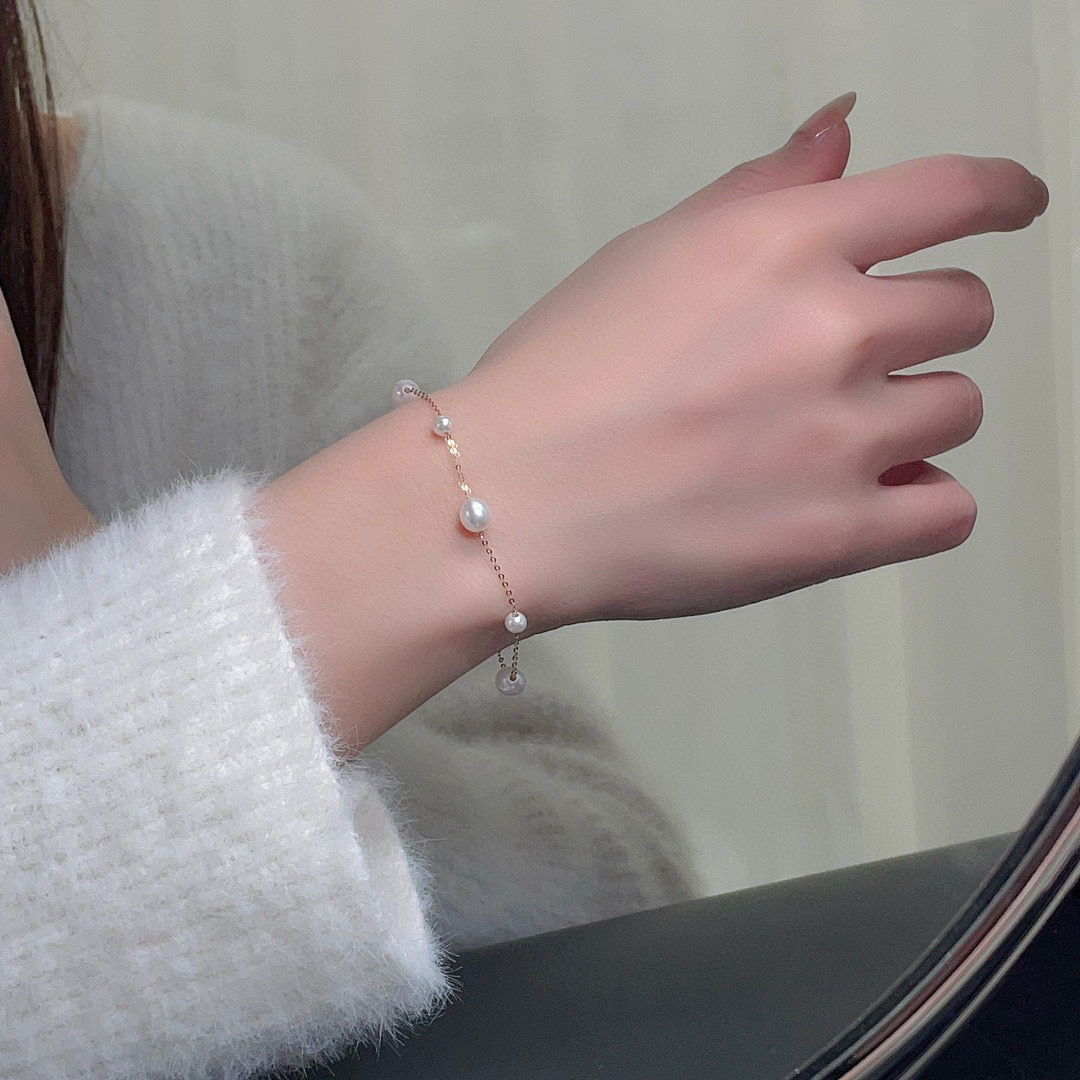18k玫瑰金珍珠手鏈
