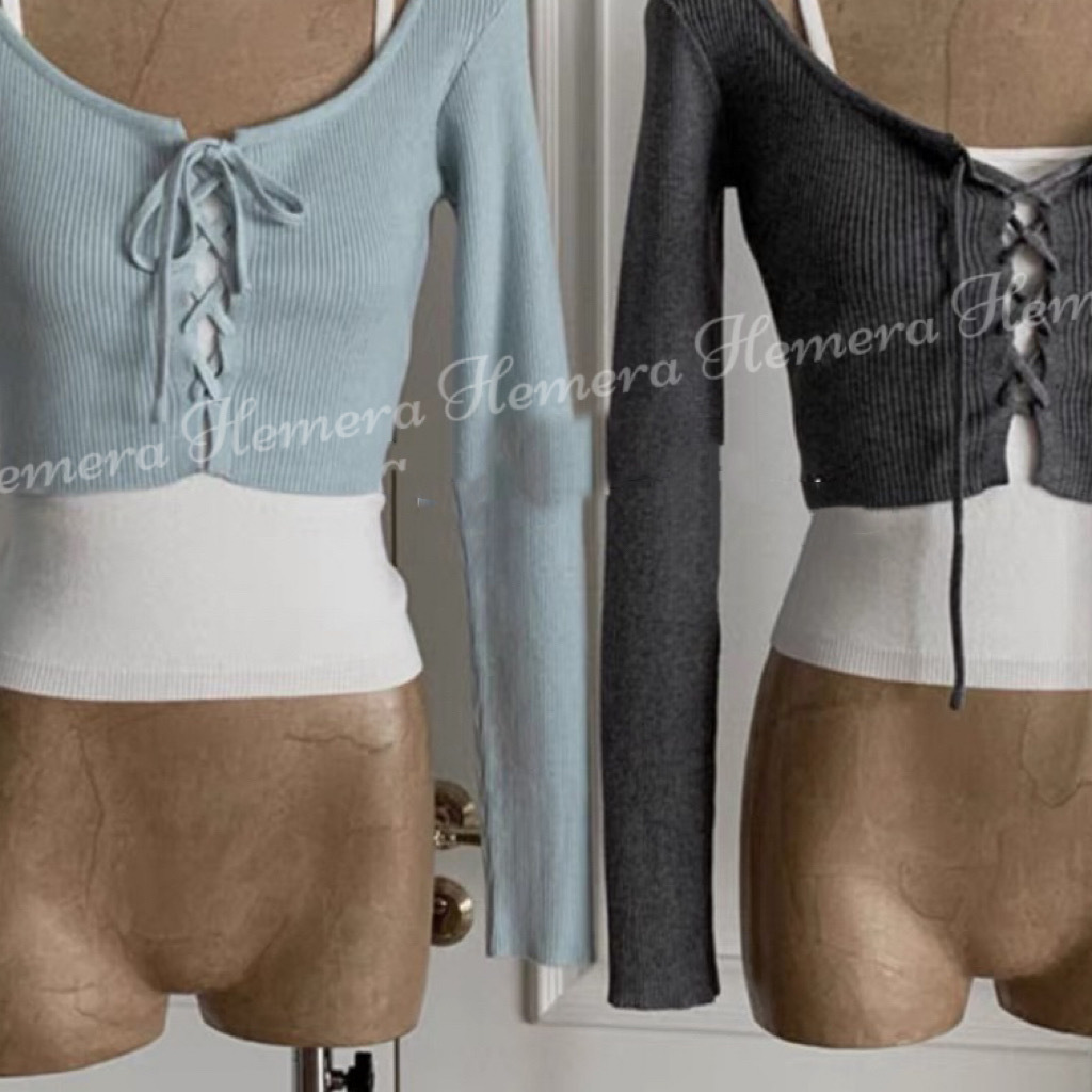 ST23W1126 中間綁帶雙色上身