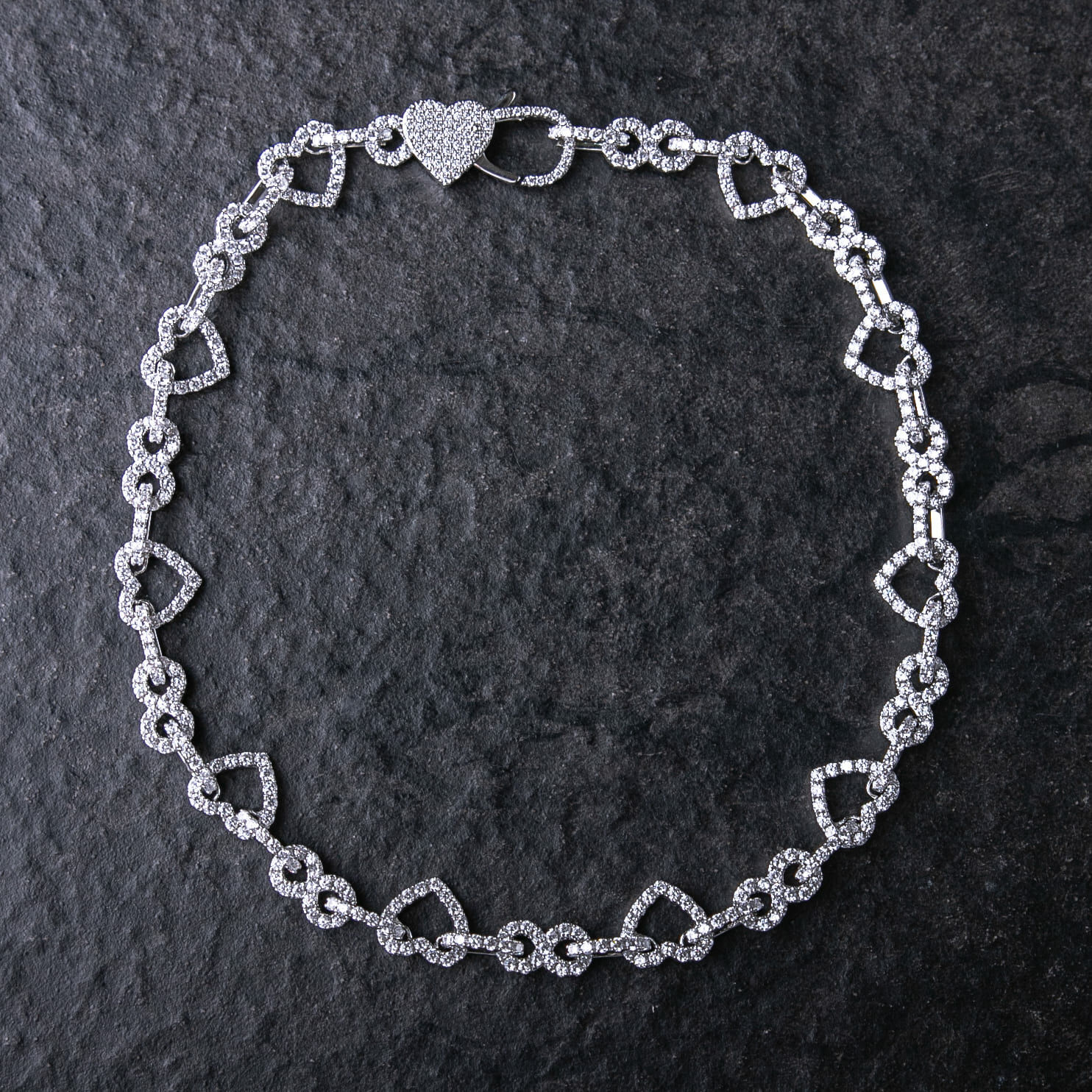 無限符號單排鑲愛心造型項鍊