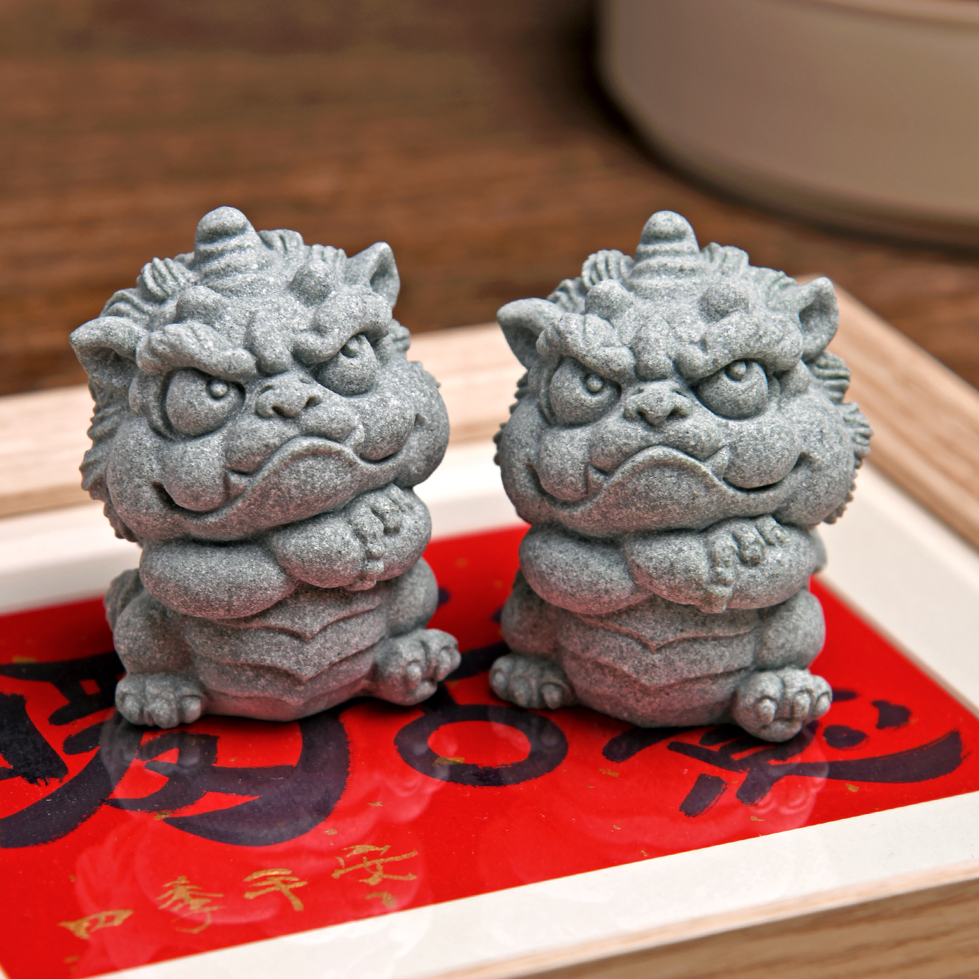 傳藝工坊- 『招財臨門神氣飛天小貔貅』祥獸Q版青砂石塑