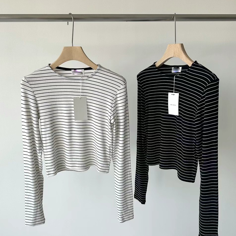 H20親膚柔軟條紋短版T(白條/黑條)