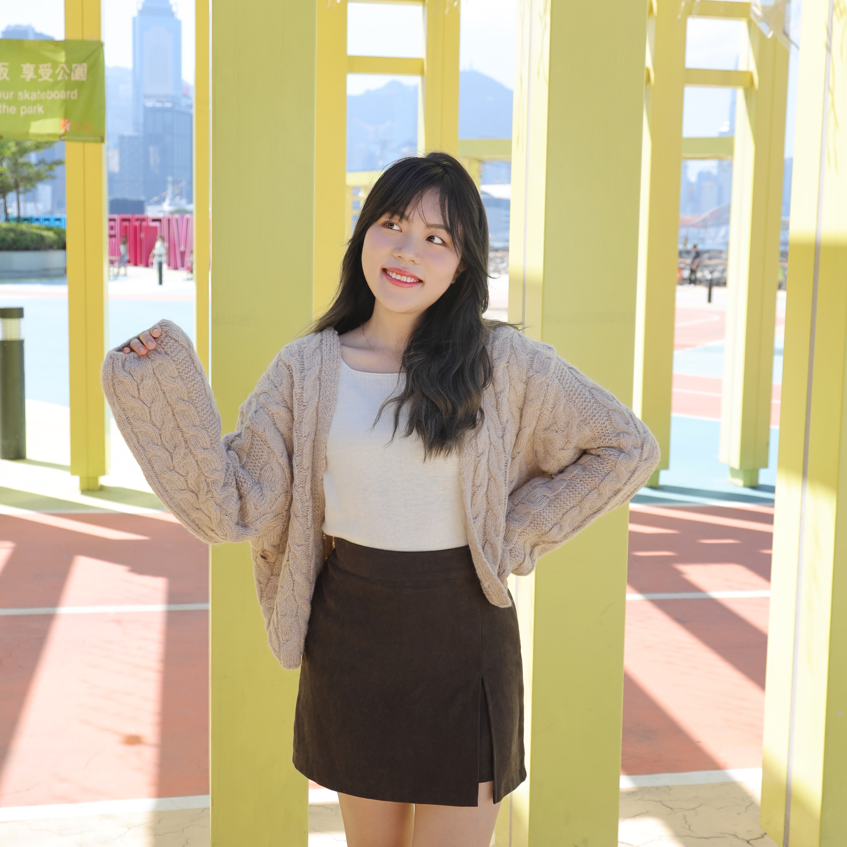 ||CA138||麻結鈕扣短身兩著針織外套