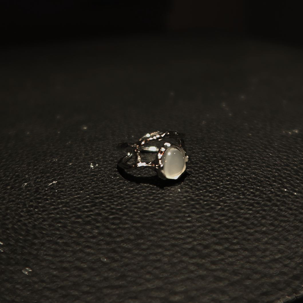 JINNEE - 月光石 水銀 溶解 戒指 鈦鋼 鋼戒