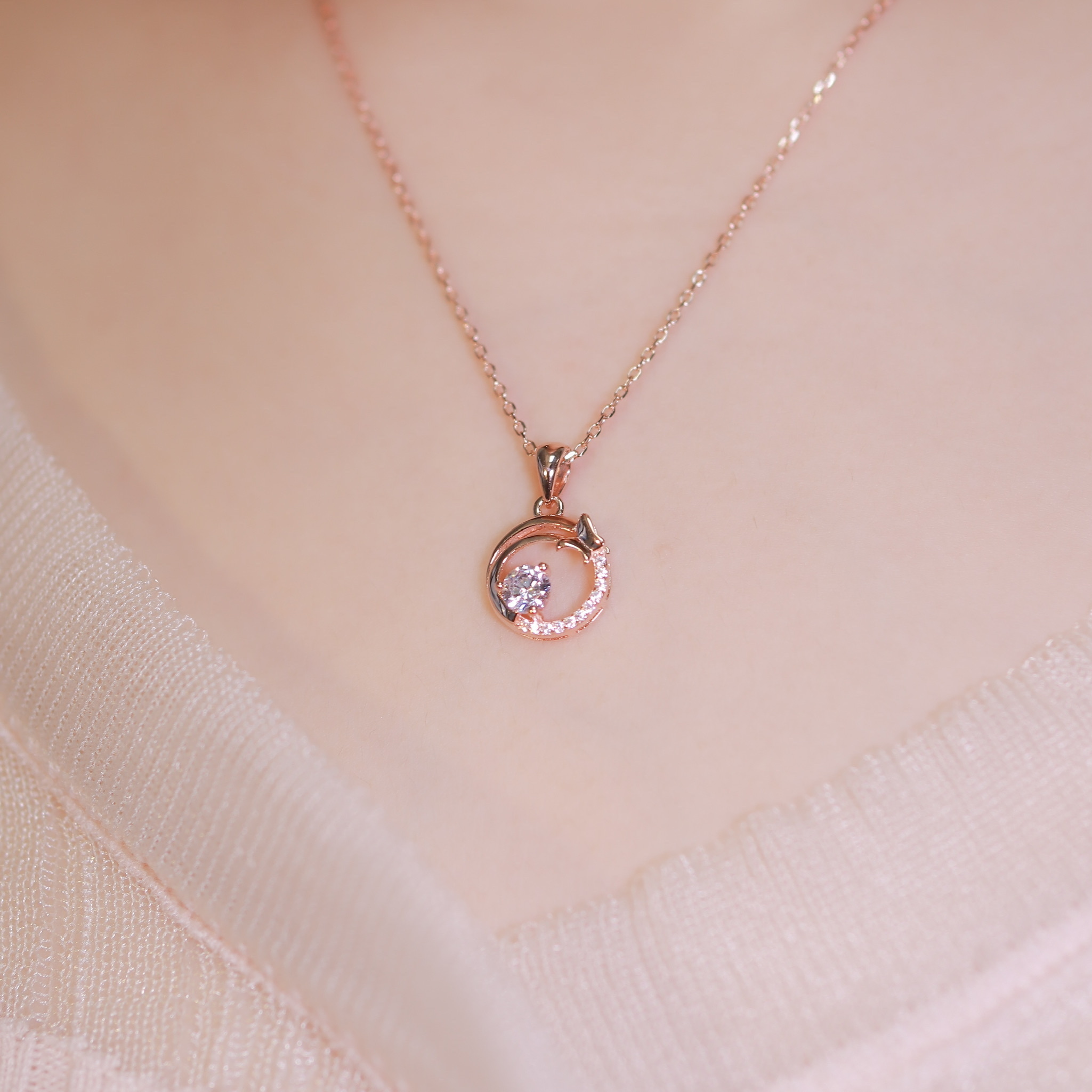 | 925 Silver・White Gold・Rose Gold | Wonderful Butterfly Necklace（Silver / Rose Gold） | NE0980 |