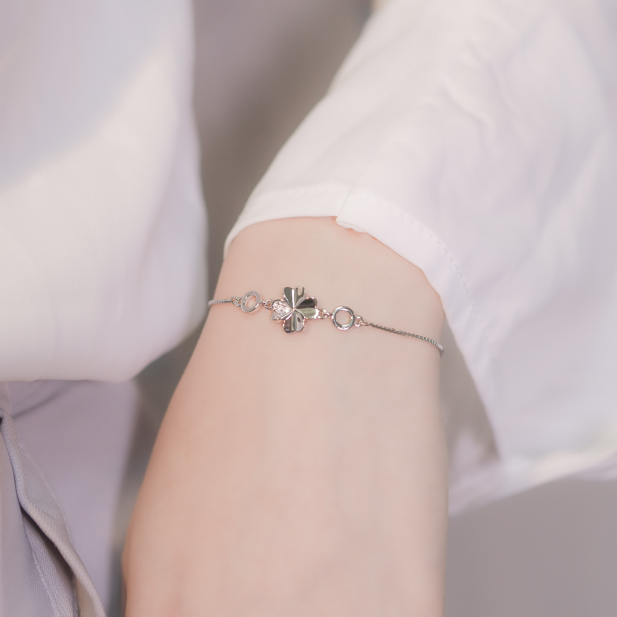 | 925純銀・ 白金 | 幸運小祝願手鏈 | BR0967 |