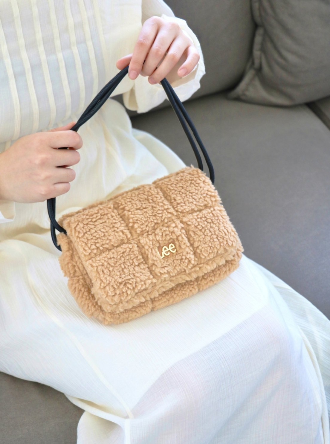#現貨 LEE 方糖絨毛包 手提包 肩背包 側背包