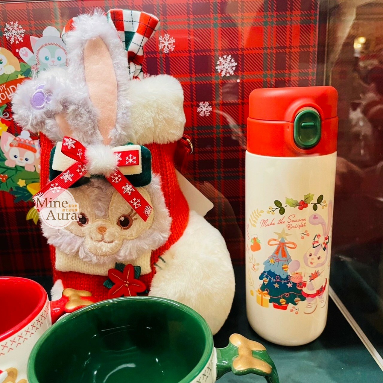 (限時特價) 2023冬日限定 史黛拉露 星黛露 StellaLou 保溫瓶 水杯 + 聖誕襪造型杯套 -上海迪士尼樂園