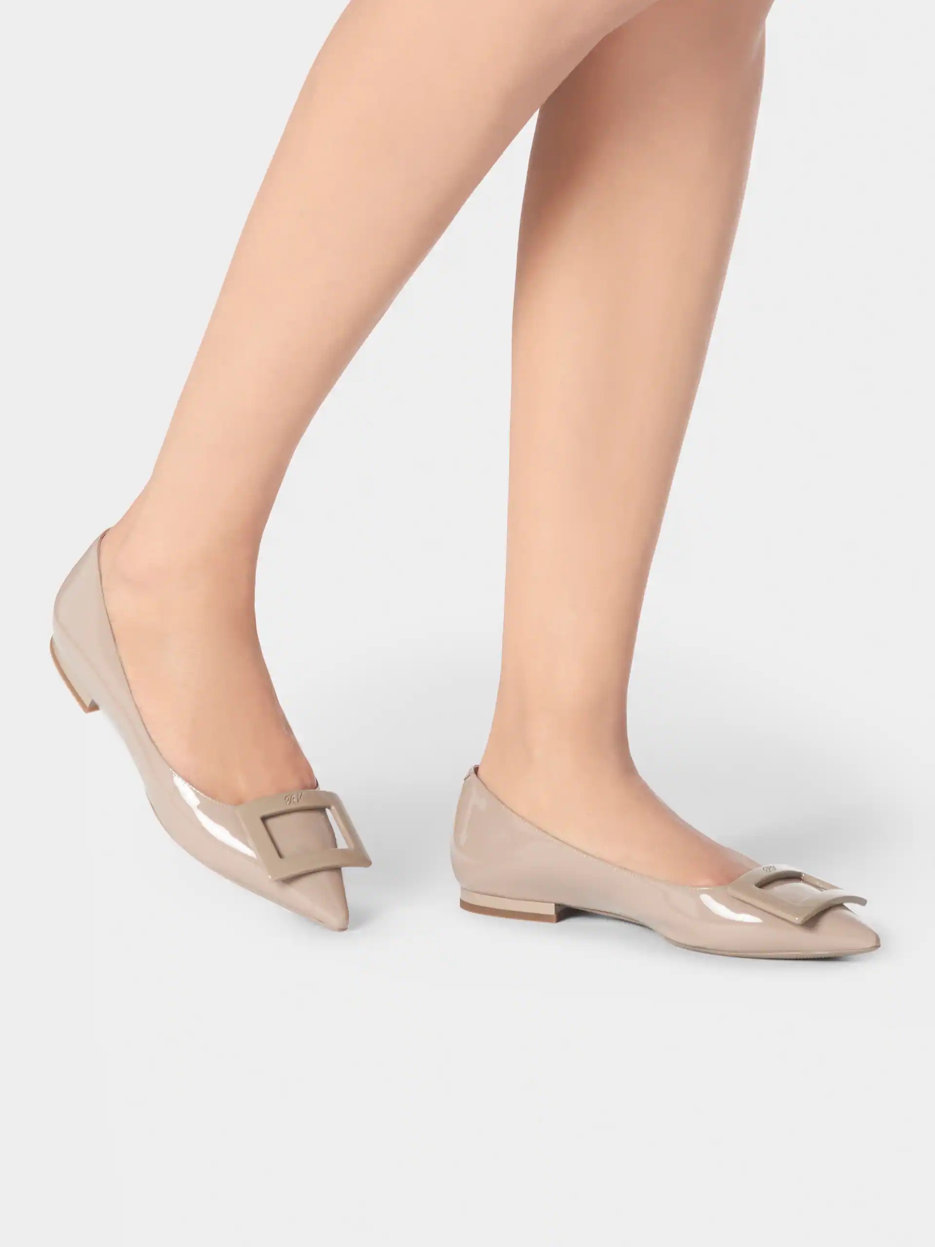 Roger Vivier RV Gommettine Ballerinas flats silver beige