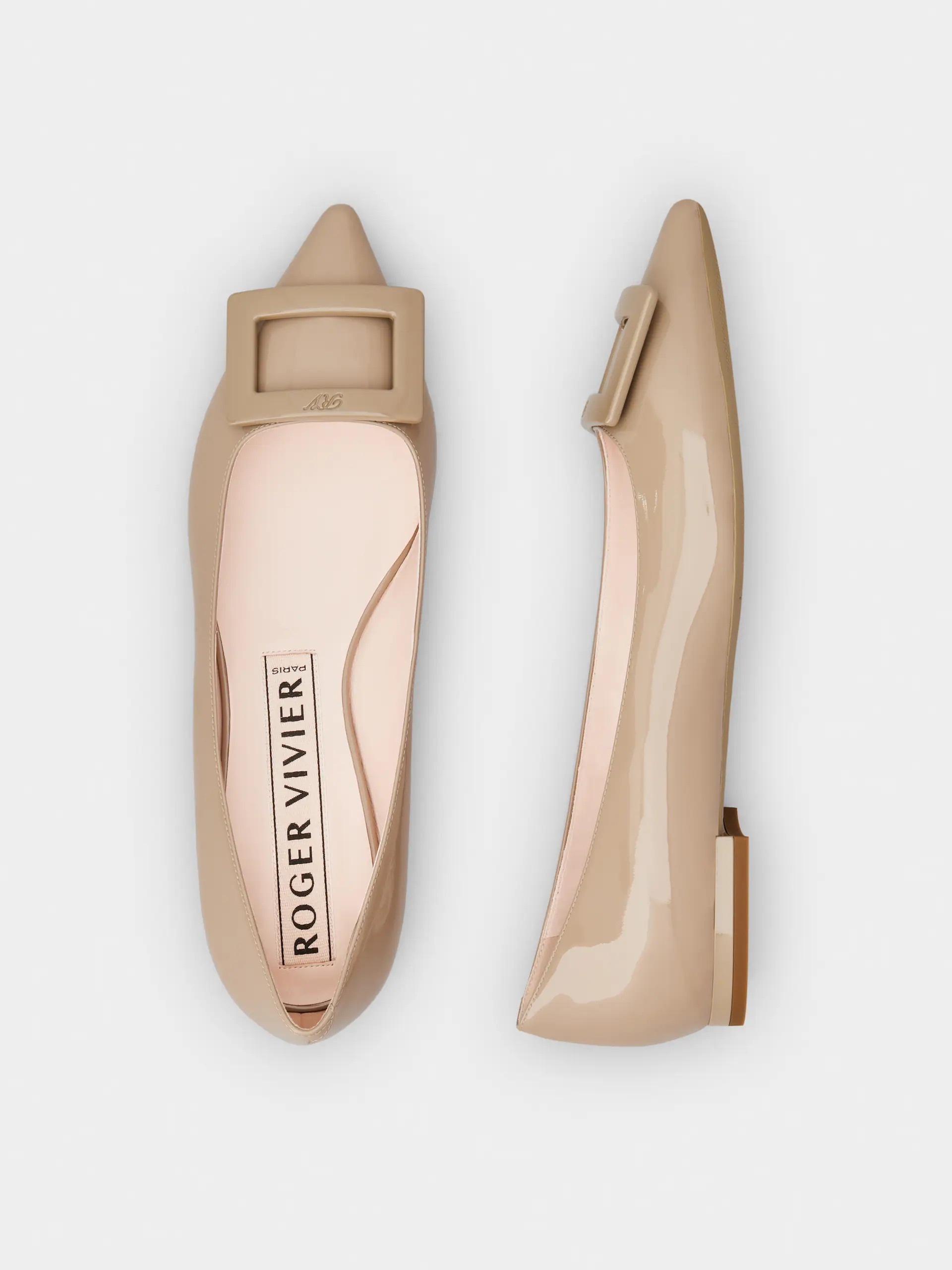 Roger Vivier RV Gommettine Ballerinas flats silver beige