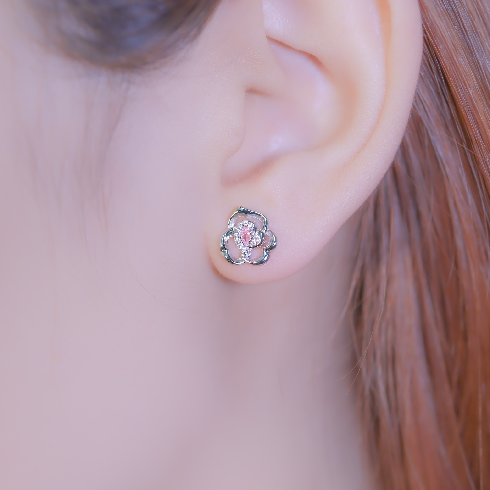 | 925純銀 | 小山茶花耳環 | EA0698 |