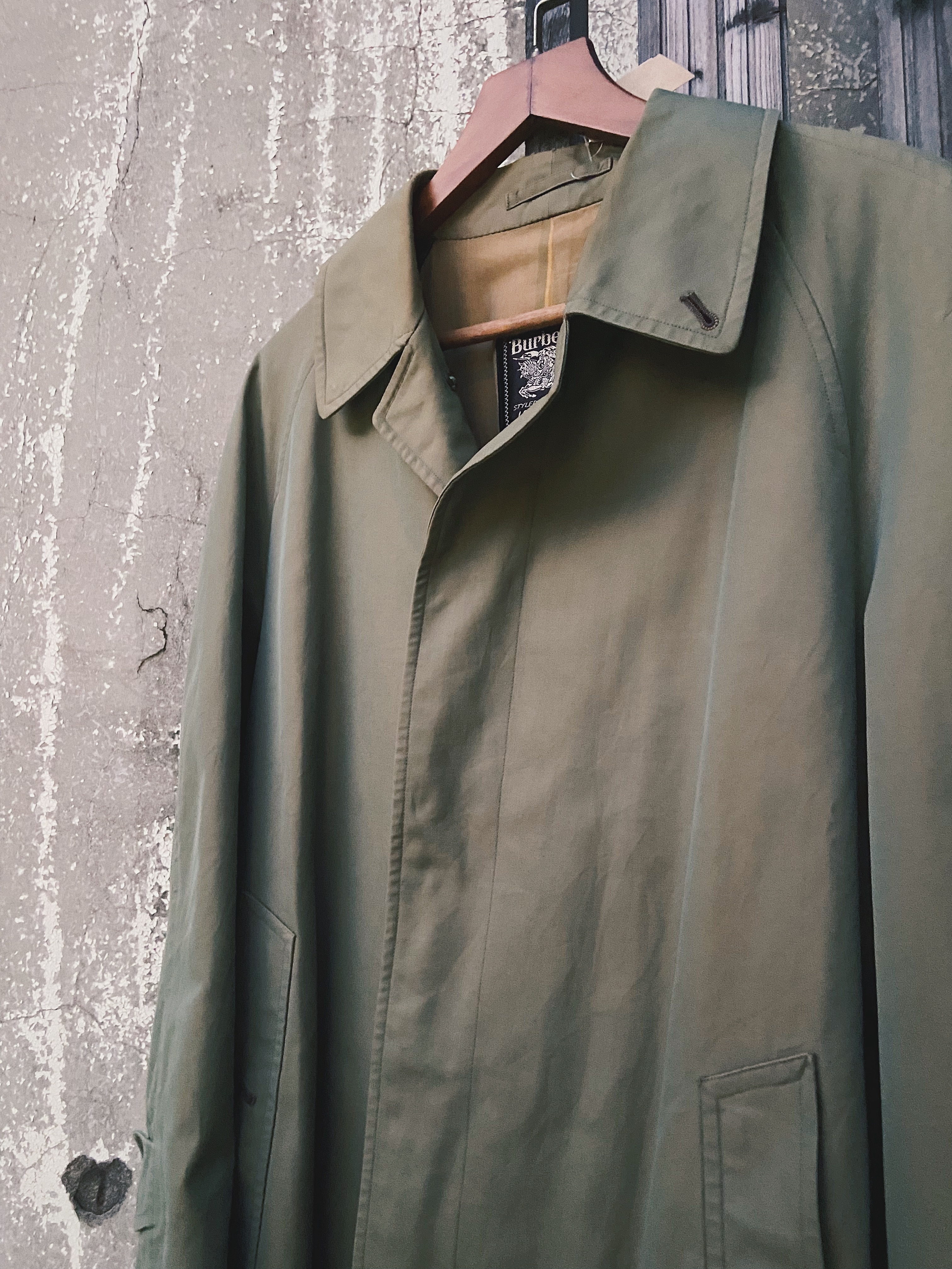 Burberry trench coat/overcoat古著風衣/單排釦大衣-玉虫色