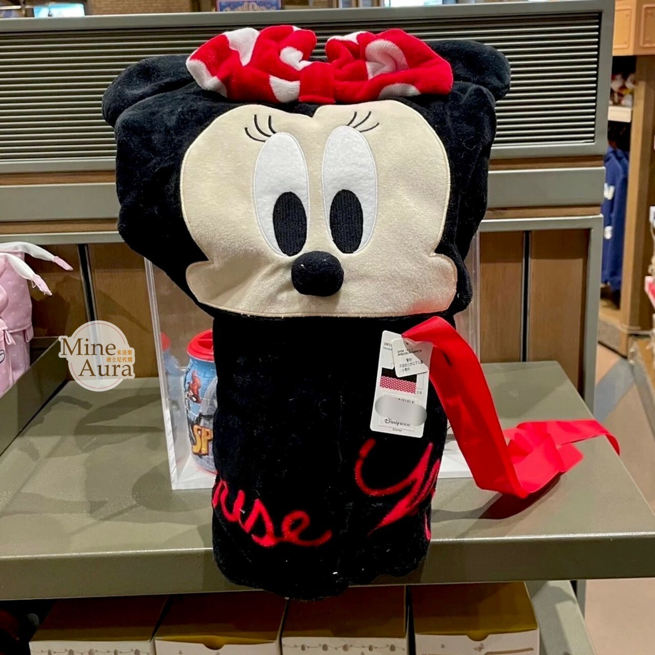 (限時特價) 米妮 Minnie 連帽造型 披肩 浴巾 浴袍 -上海迪士尼樂園