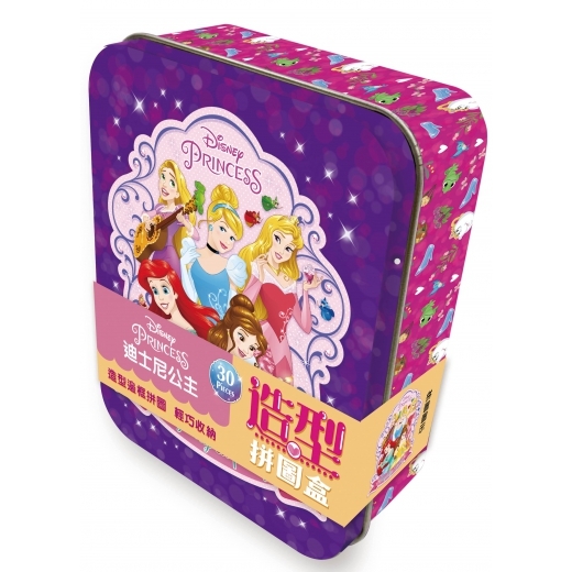 迪士尼公主 造型拼圖盒鐵盒裝