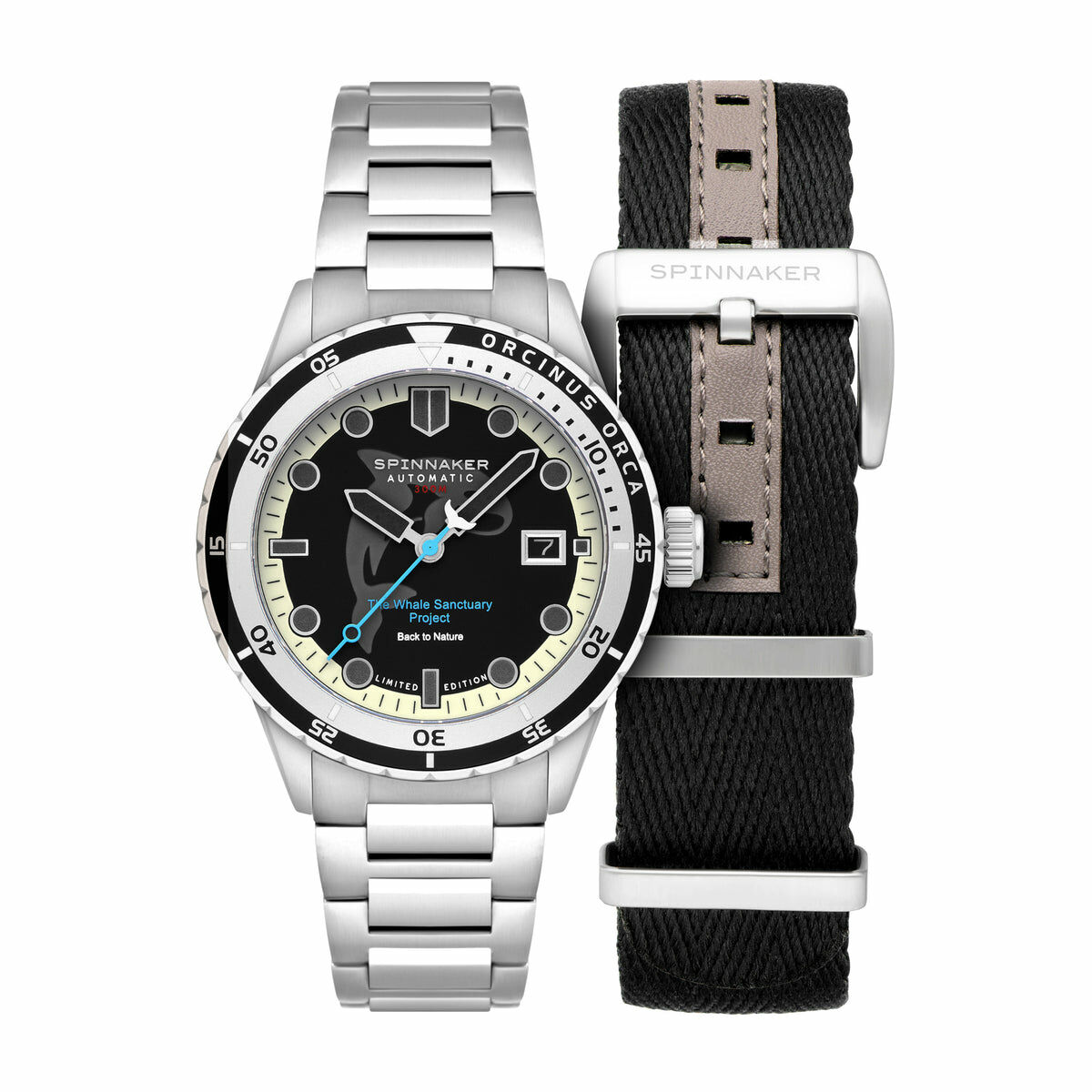 Spinnaker Hass Automatic Whale Sanctuary Project Limited Edition Orca Black SP-5128-22
