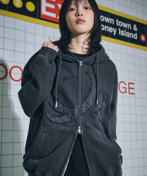 【CPGN】[2-WAY]CP LINE PIGMENT HOOD ZIPUP 2色 CPGN STUDIO) [2-WAY] CP STAR Pigment Hooded Zip-Up