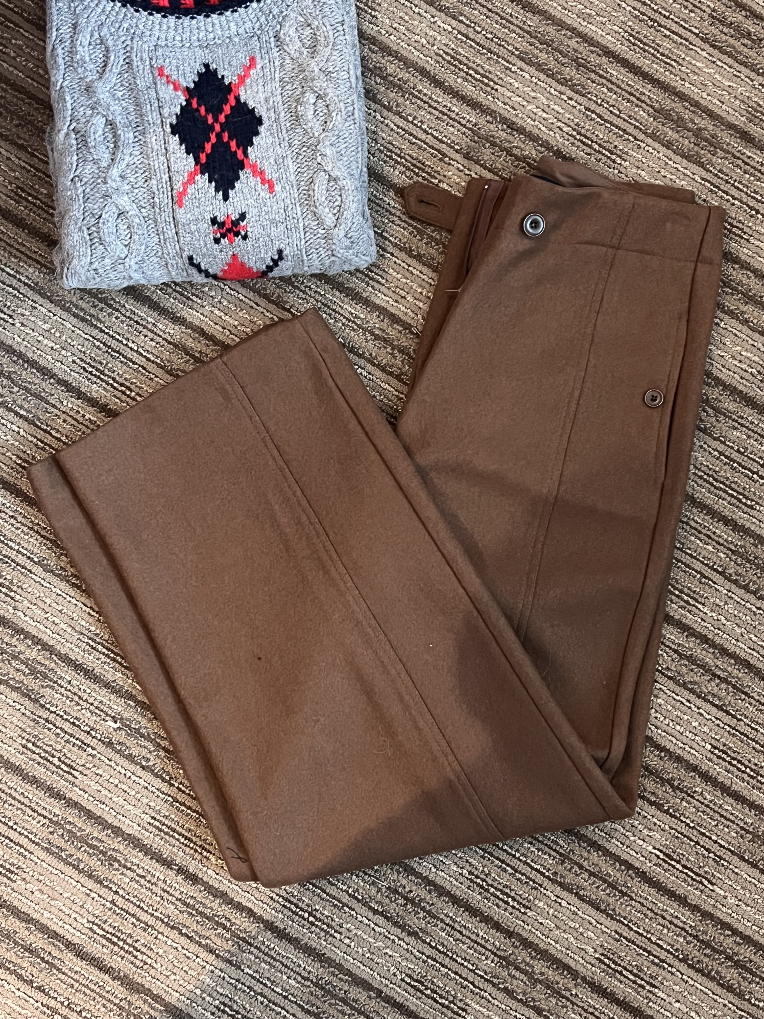 韓國百貨櫥窗前腿壓線羊毛褲/3色2碼/咖