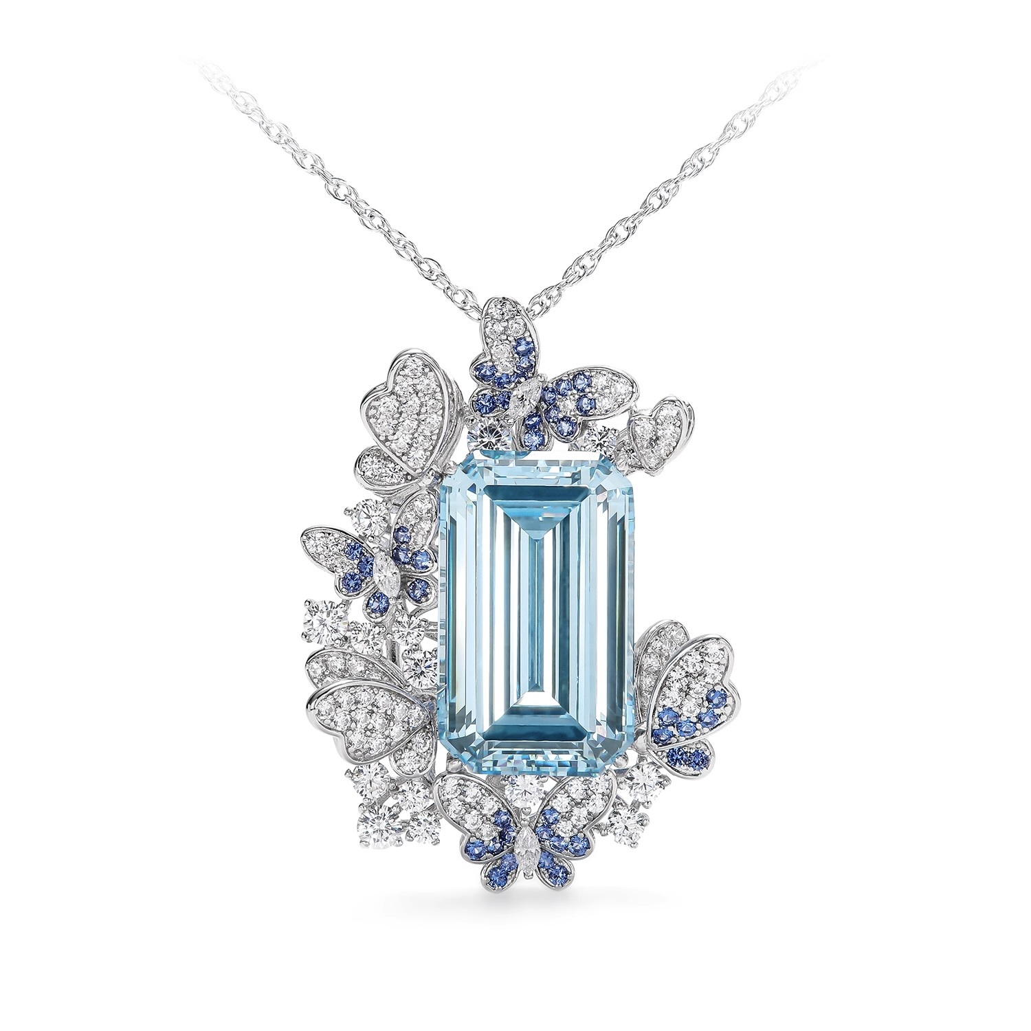 帕拉色蝶舞項鍊胸針  925銀胸針