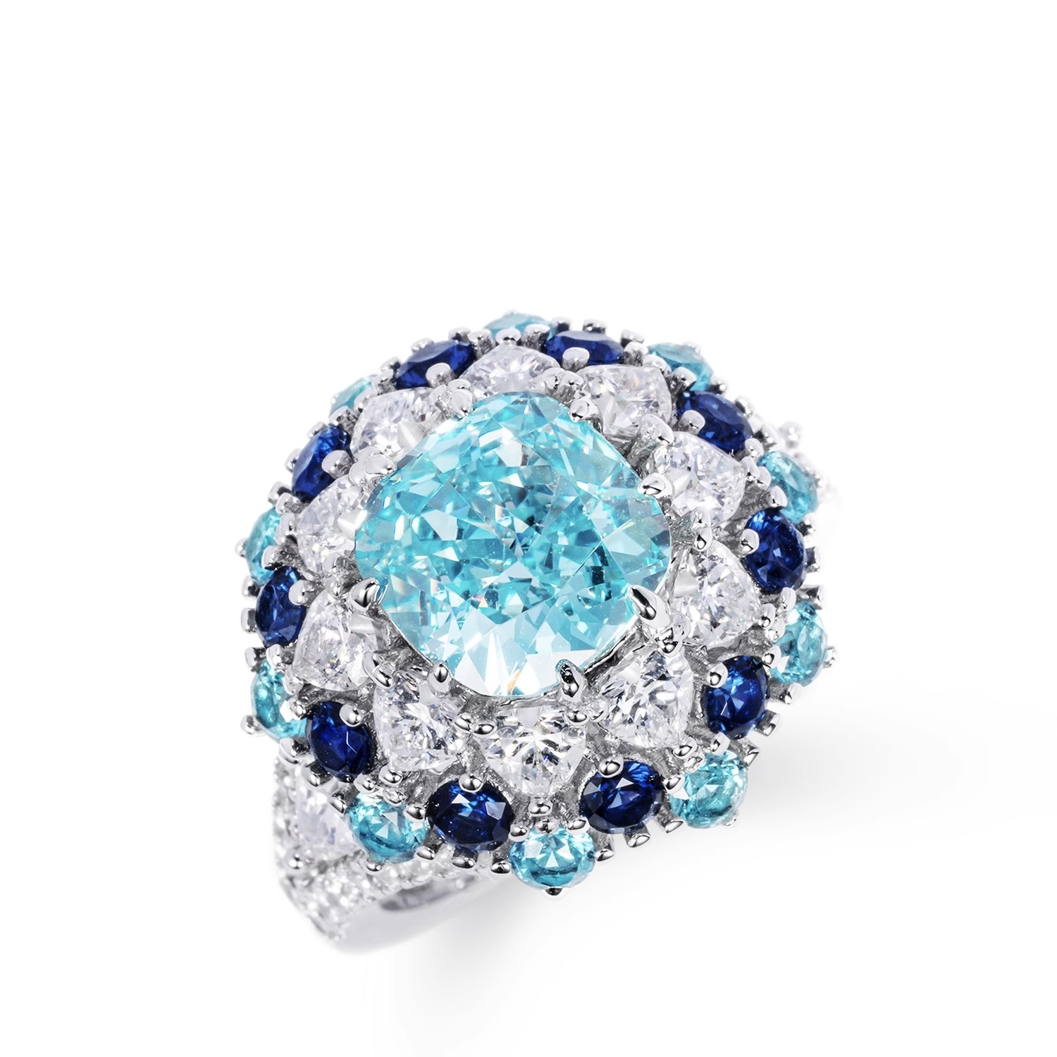 帕拉戒指藍鋯石 925銀戒指