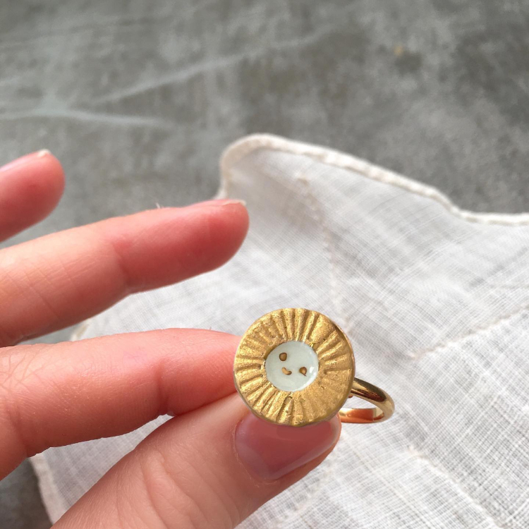 法國 Natacha Plano 手工彩繪小太陽 戒指