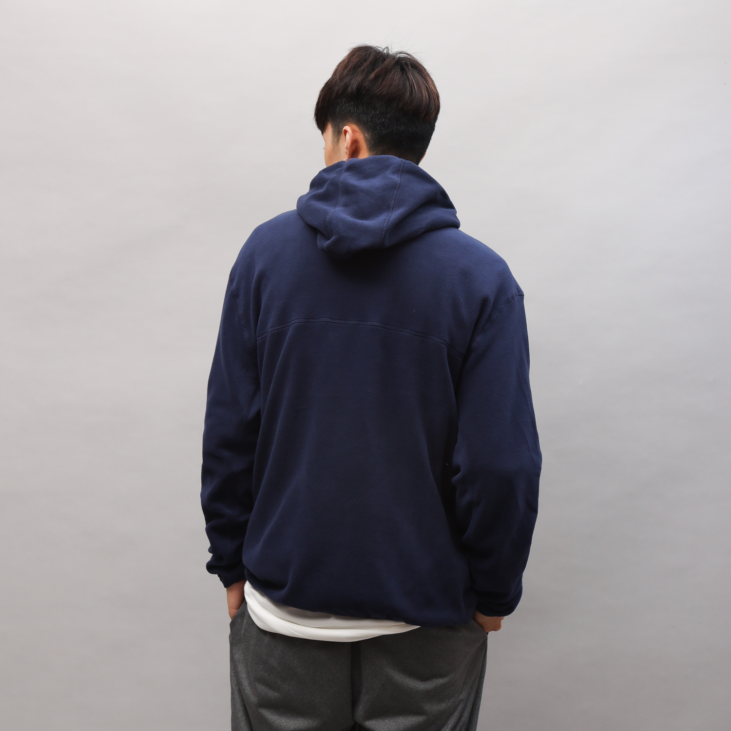 KANGOL 中性 深藍黃Logo 絨感帽T  6255105780