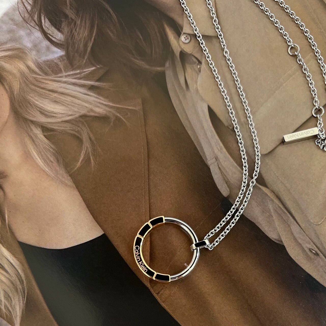 【Calvin Klein】CK飾品-圓墜半玫瑰金項鍊 CKF35000453 現代鐘錶